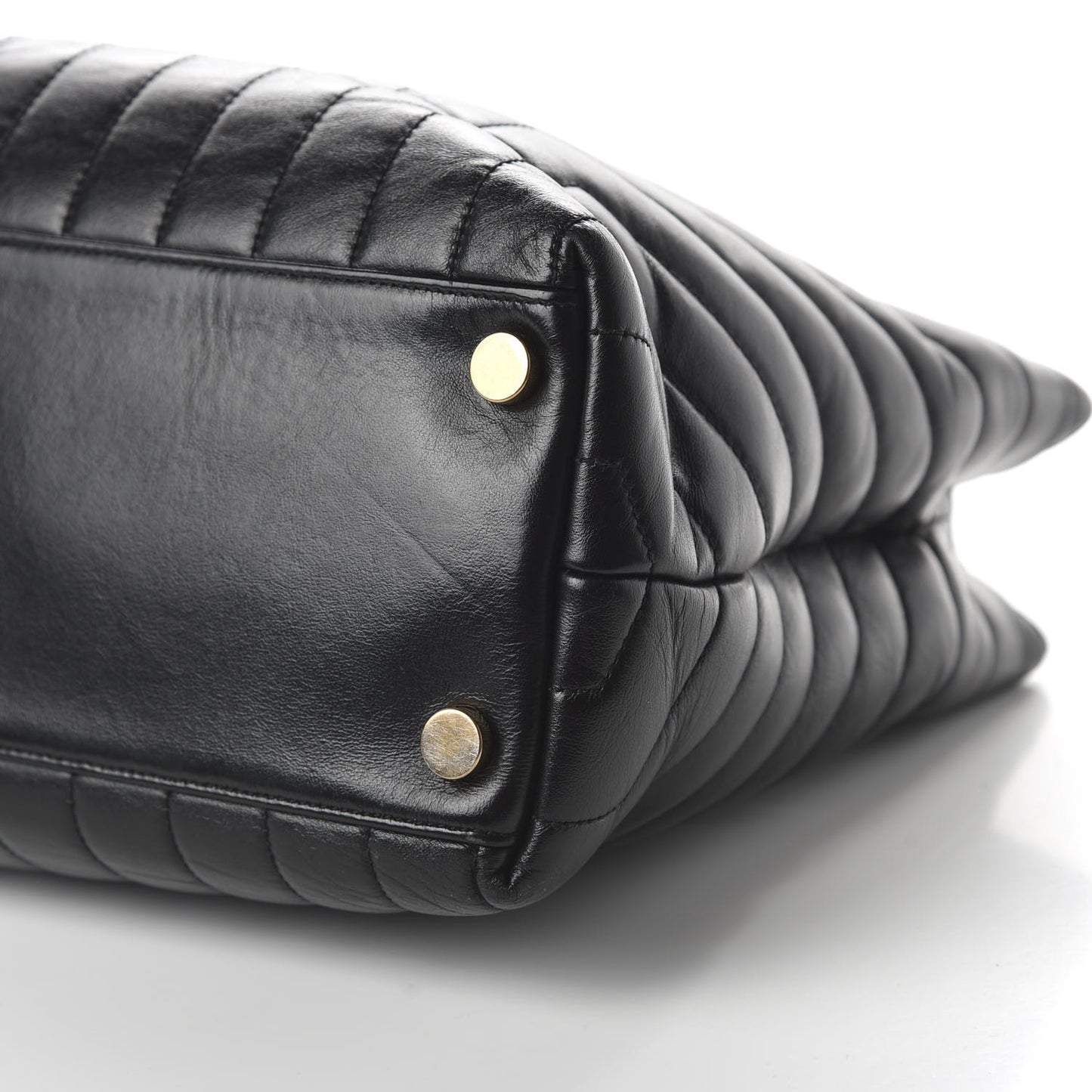Calfskin Y Quilted Monogram Large Loulou Shopper Black