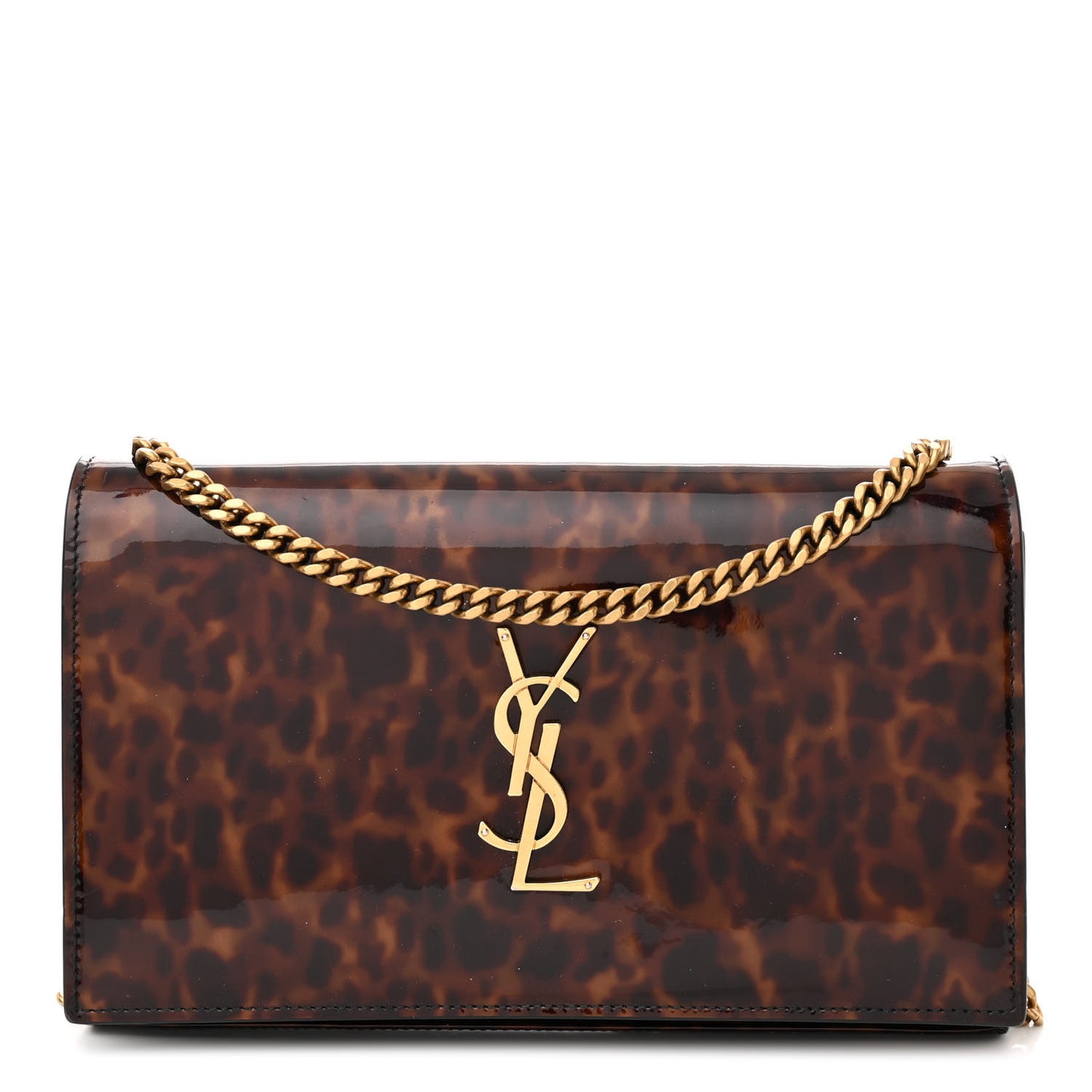 Patent Monogram Chain Wallet Tortoiseshell