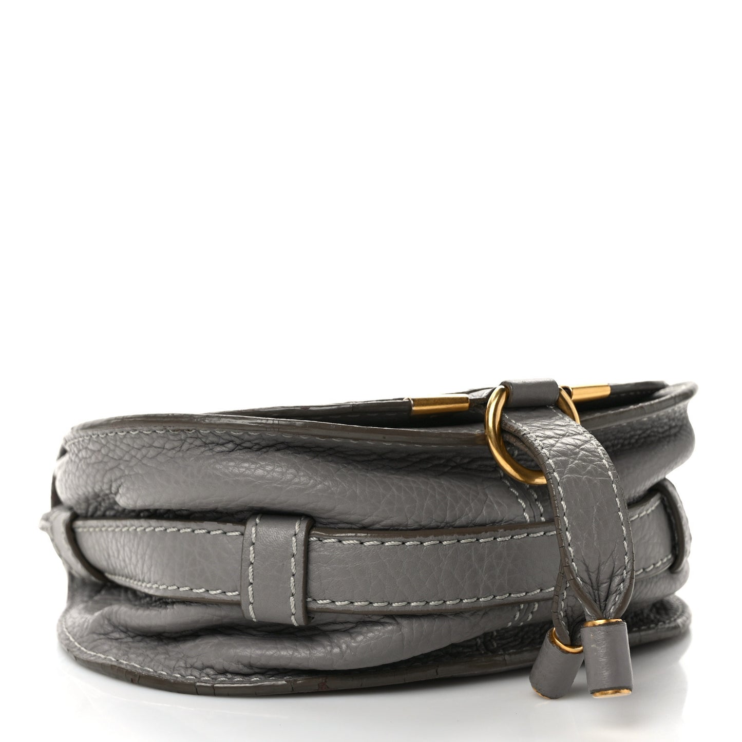 Calfskin Mini Marcie Round Crossbody Bag Cashmere Grey
