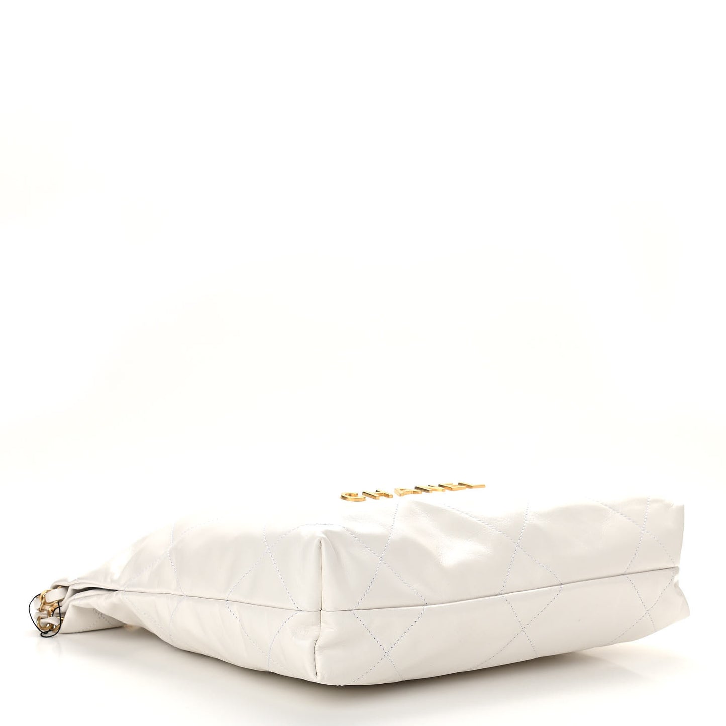 Shiny Calfskin Quilted Small Chanel 22 White