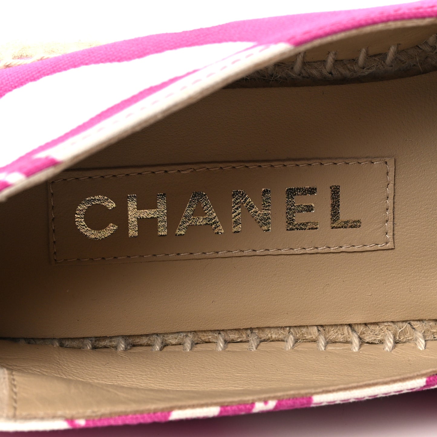 Cotton Grosgrain Espadrilles 36 Pink Ecru Black
