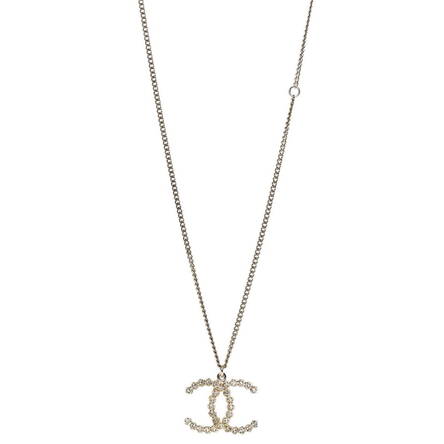 Crystal CC Pendant Necklace Gold