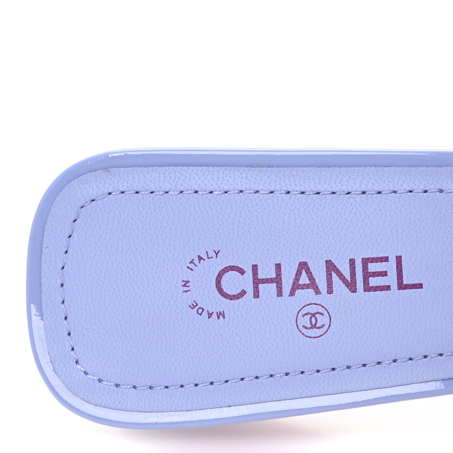 Chanel Patent Calfskin CC Mules 38 Light Purple Dark Purple 8 of 9