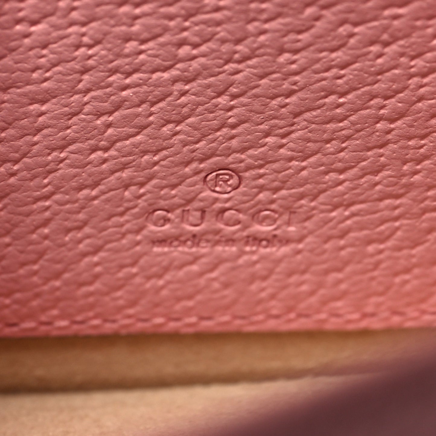 Textured Dollar Calfskin Diana Chain Wallet Wild Rose