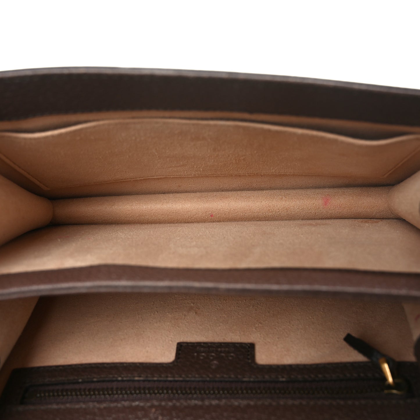 GG Supreme Monogram Textured Dollar Calfskin Web Small Ophidia Padlock Top Handle Bag Beige Ebony New Acero