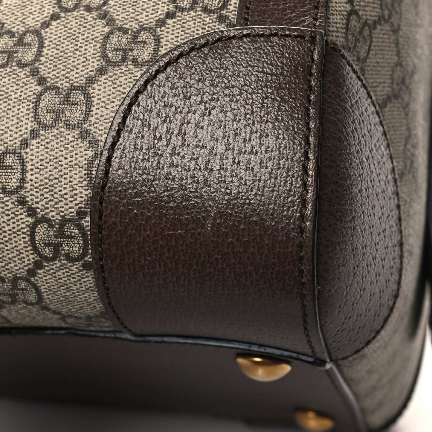GG Supreme Monogram Textured Dollar Calfskin Web Medium Savoy Duffle Bag Beige Ebony New Acero