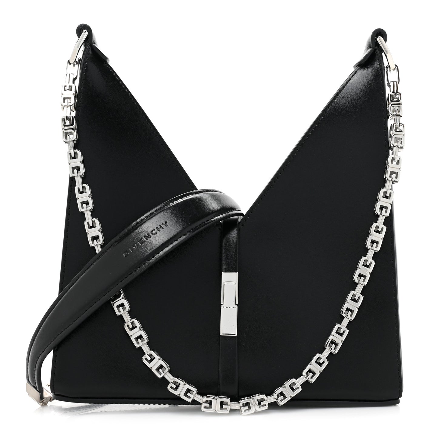 Box Calfskin Mini Cut Out Shoulder Bag Black