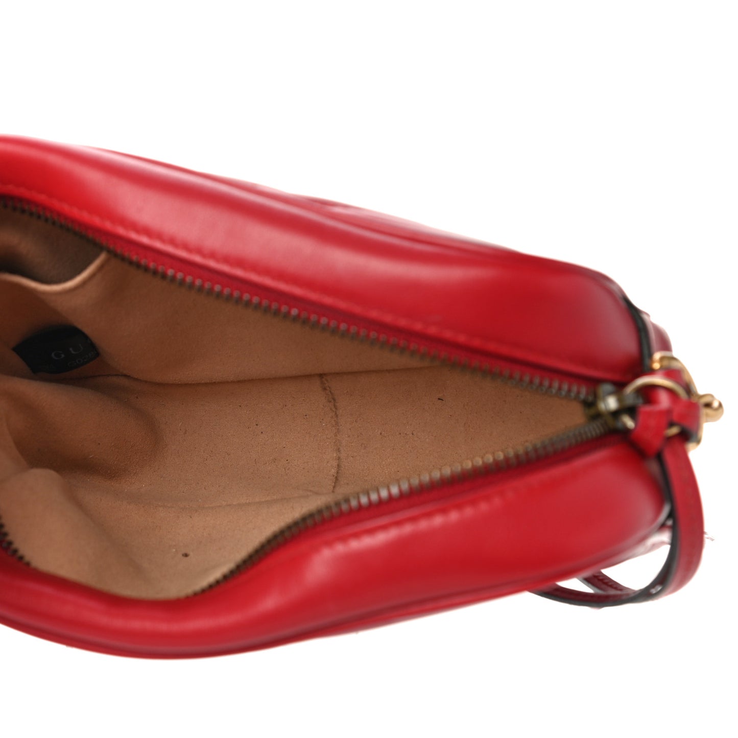 Calfskin Matelasse Mini GG Marmont Chain Shoulder Bag Hibiscus Red