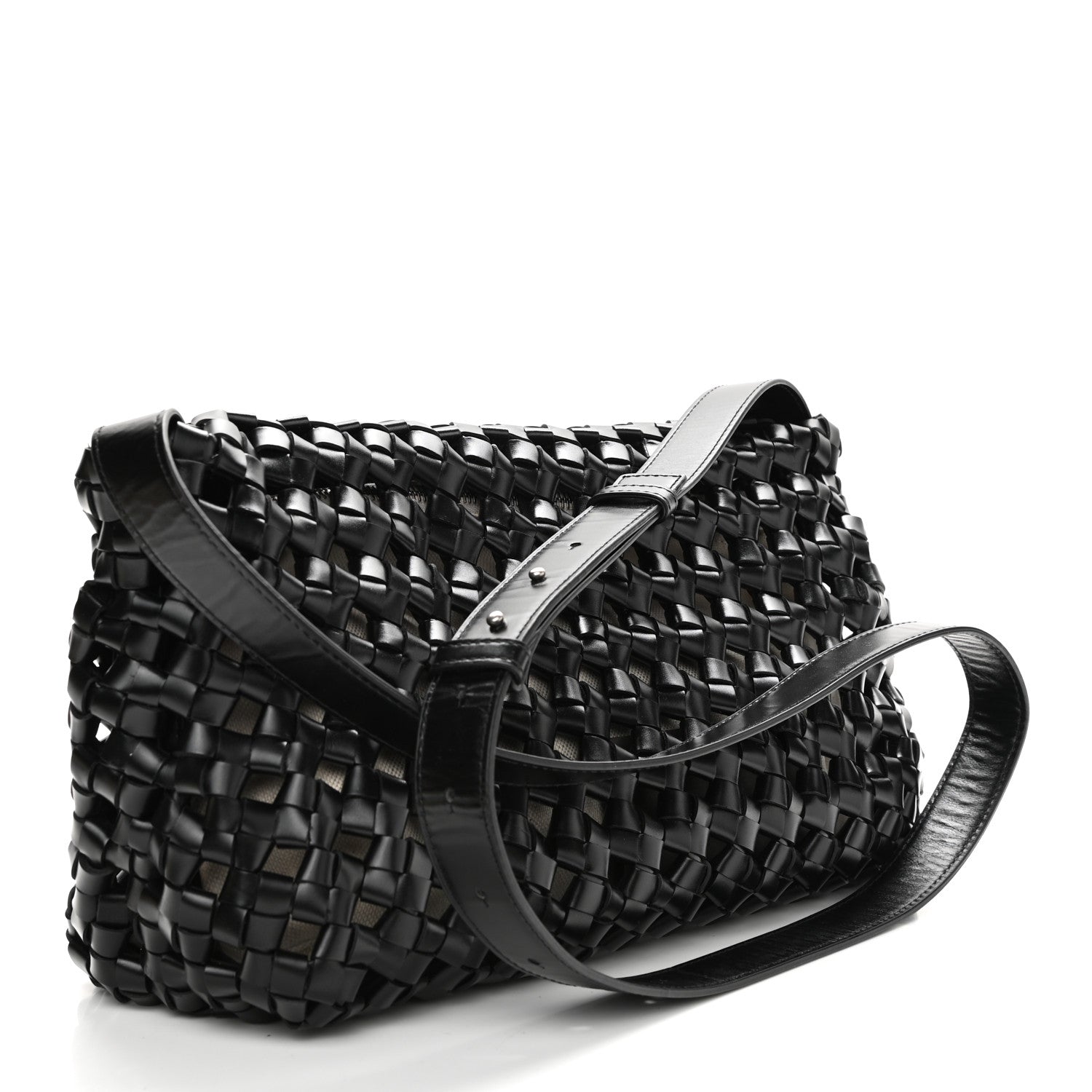 Bottega Veneta Nappa Intrecciato Crochet The Window Crossbody Bag Black 3 of 15