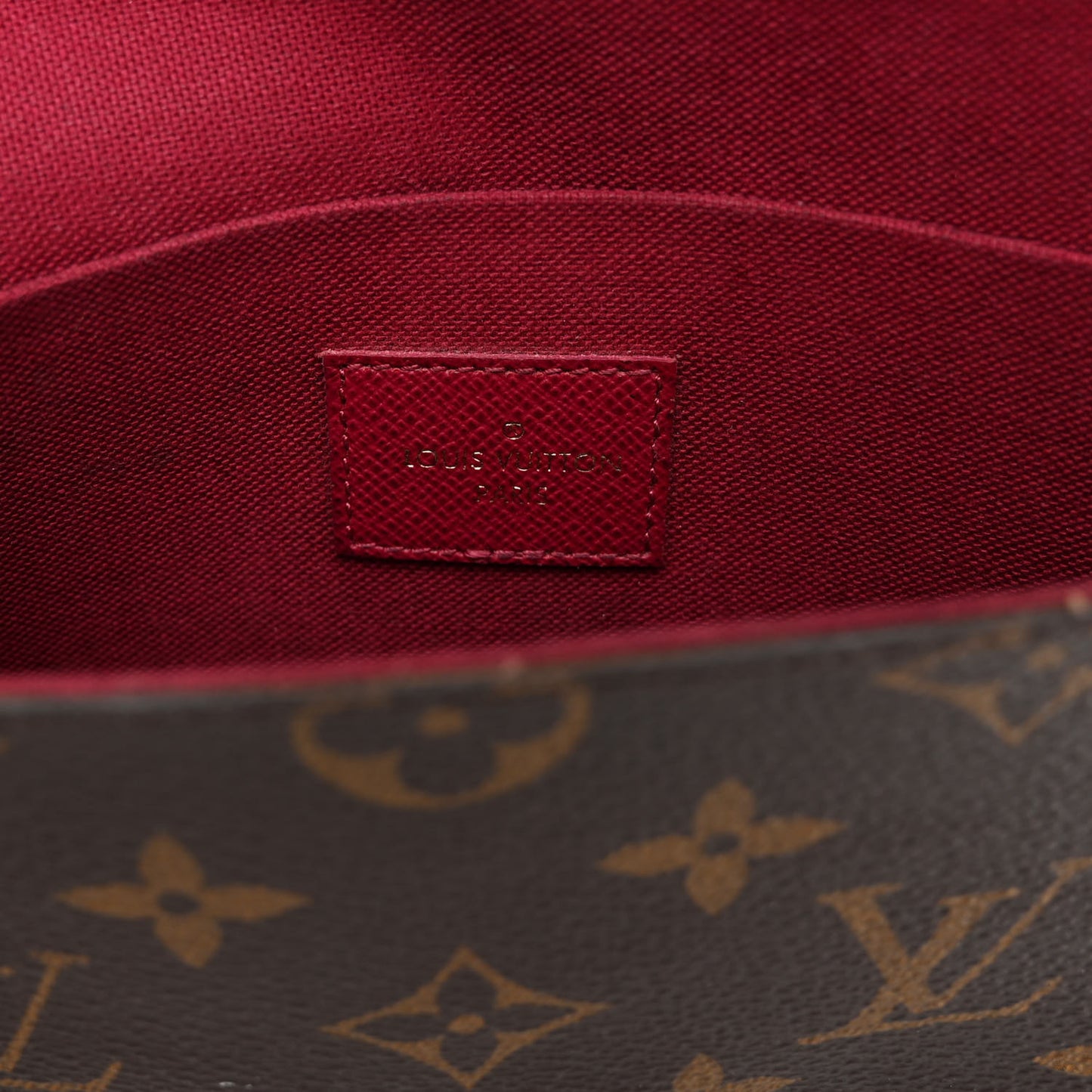 Monogram Pochette Felicie Chain Wallet Fuchsia