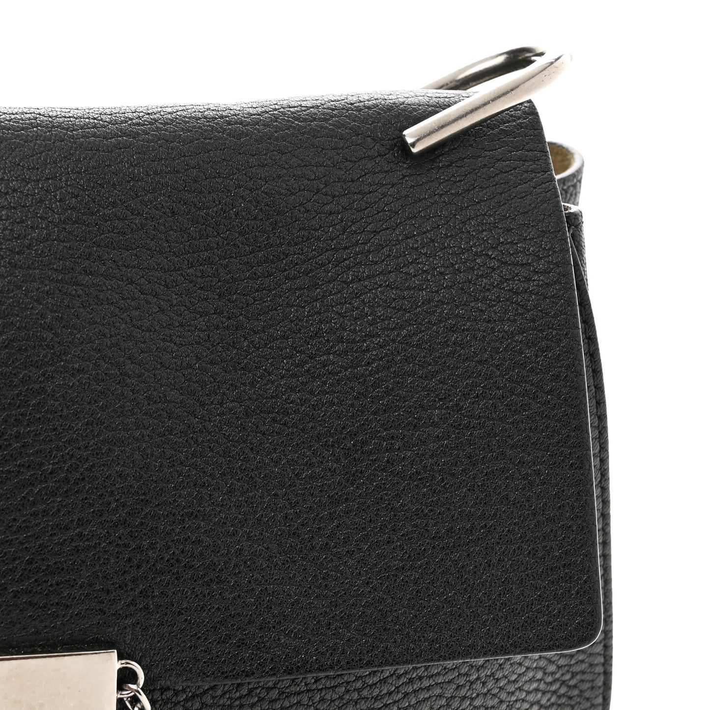 Grained Lambskin Medium Drew Shoulder Bag Black