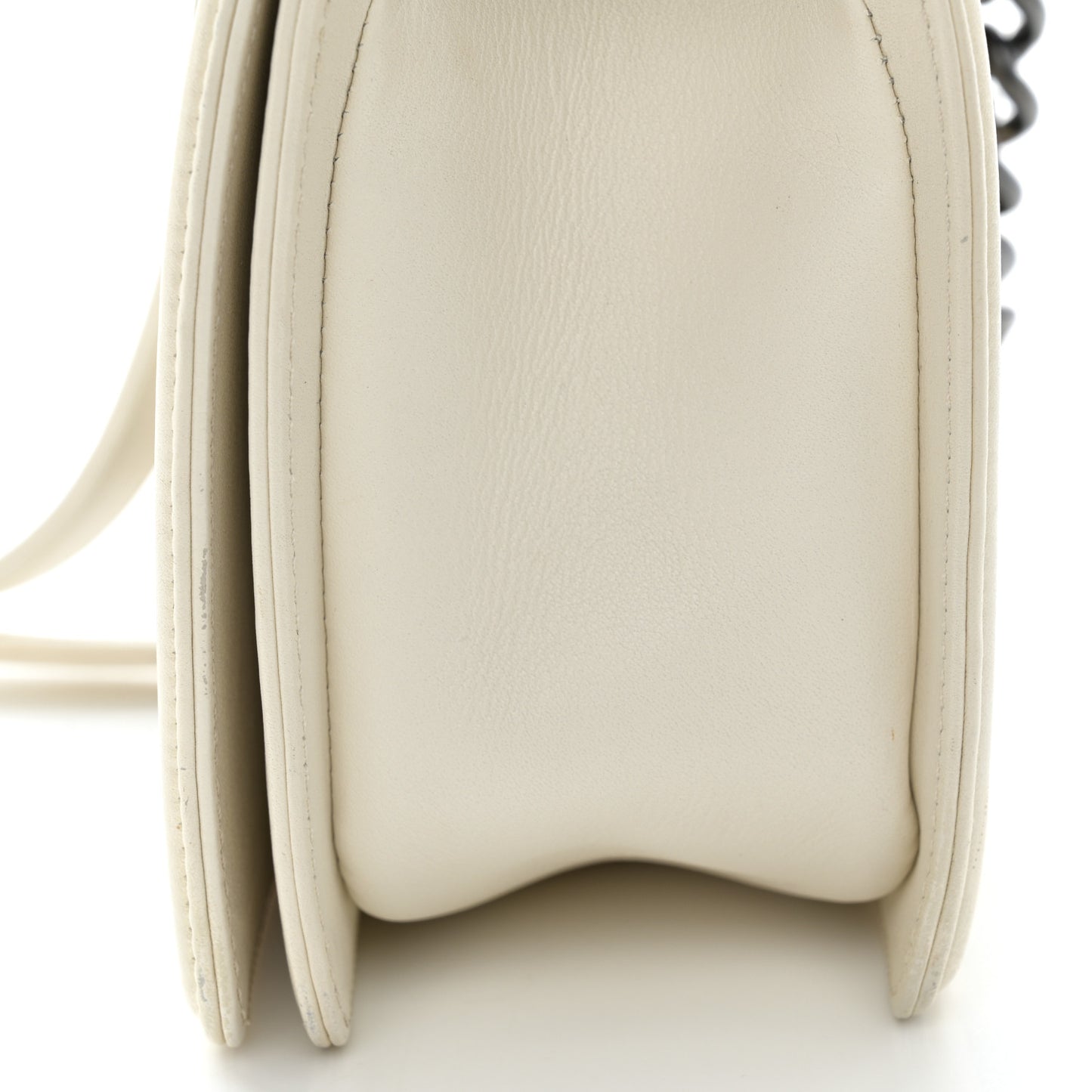 Calfskin Quilted Medium Boy Flap White
