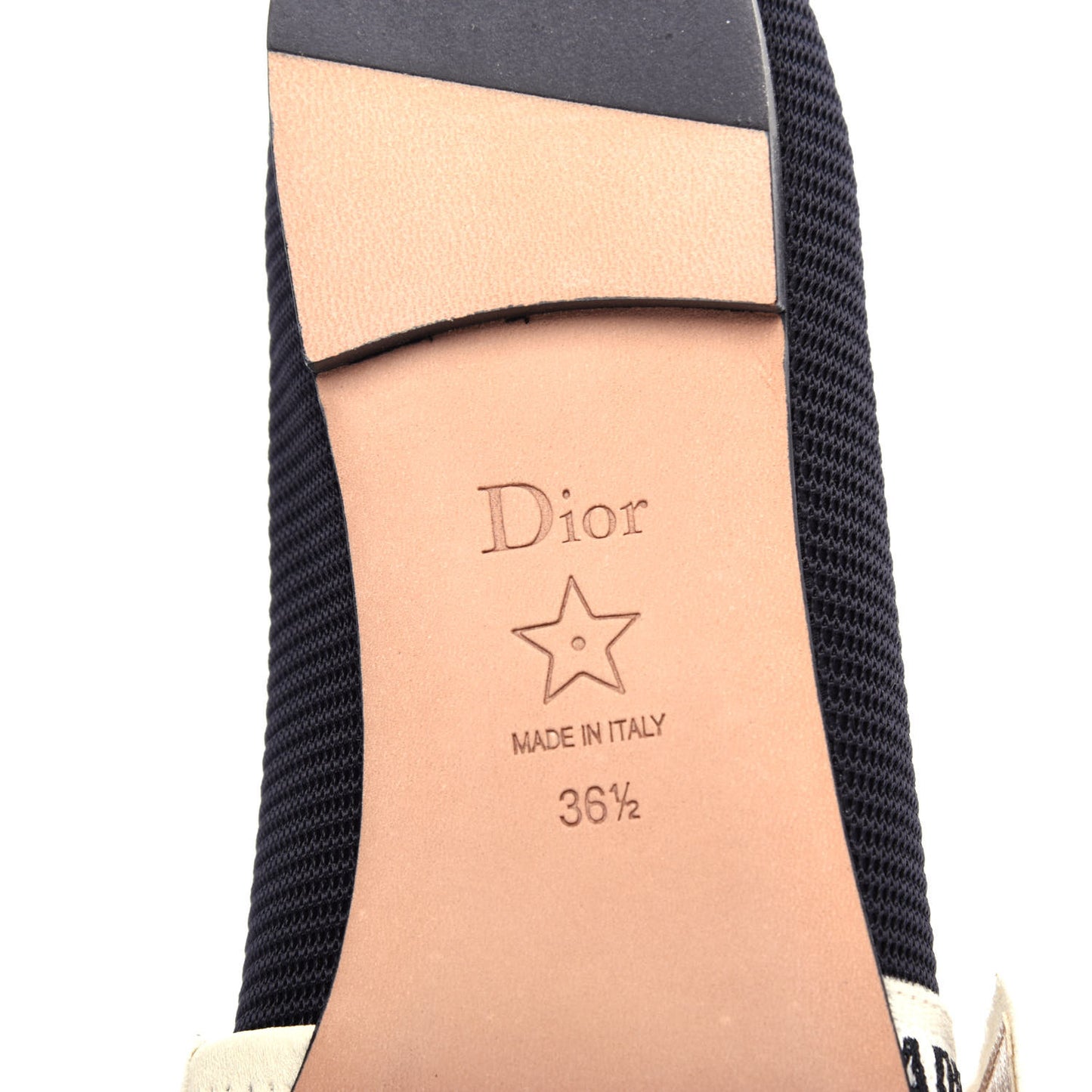 Fabric Ribbon Embroidered J'Adior Ballet Flats 36.5 Black