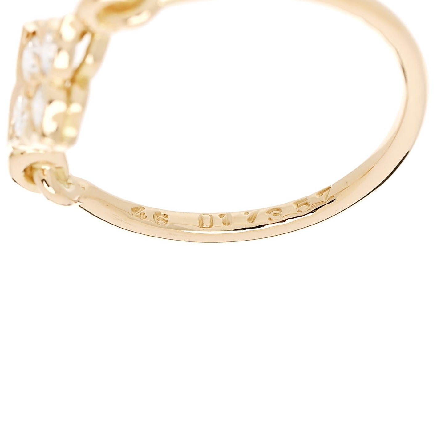 18K Yellow Gold Diamond Hindu Floral Ring 46 3.75
