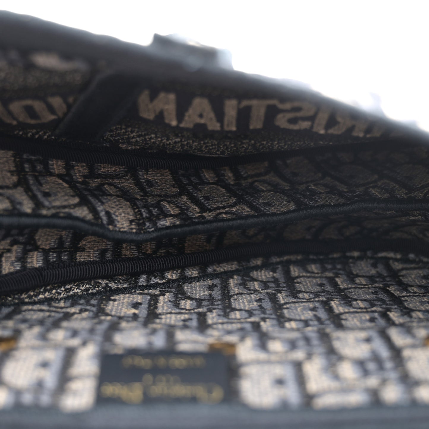 Oblique Embroidered Saddle Bag Blue