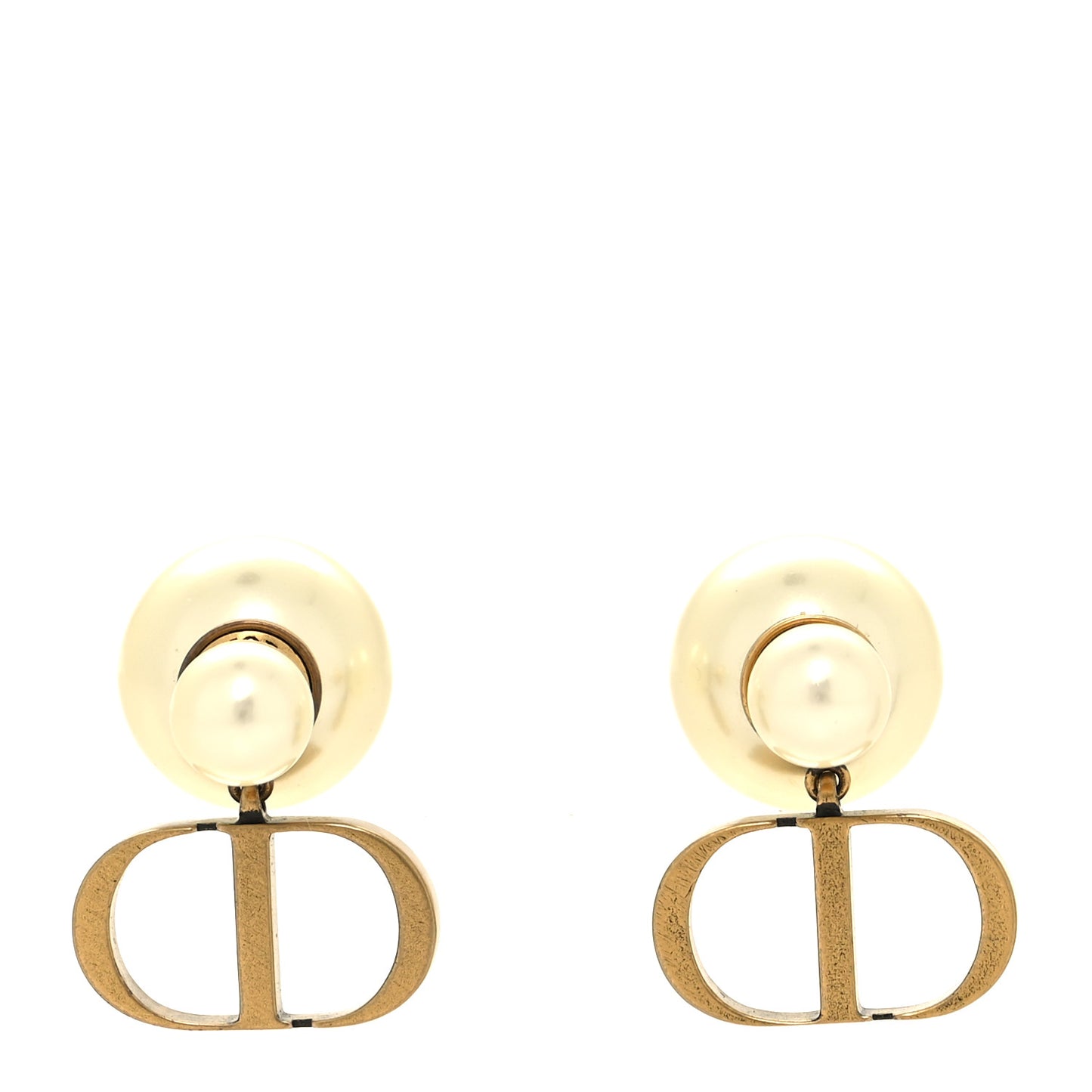 Pearl Logo Earrings Gold