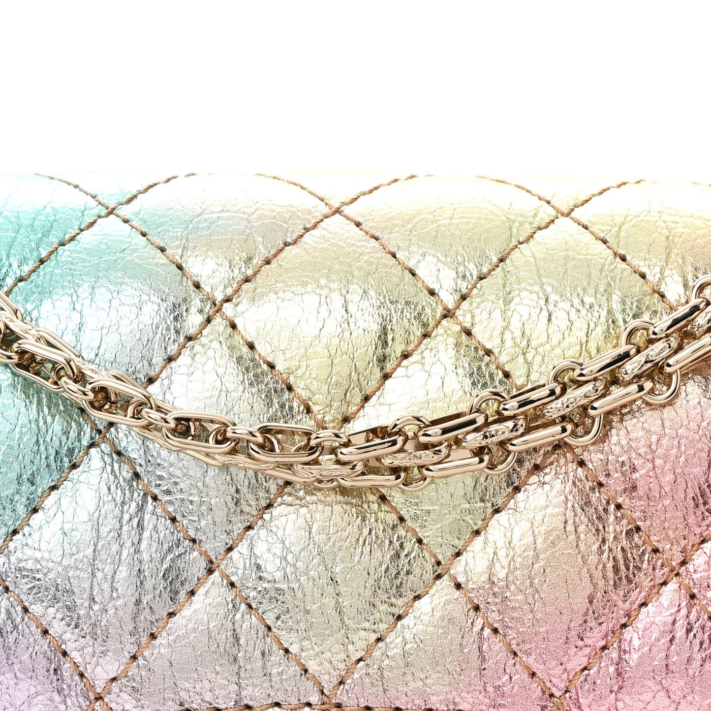 Metallic Goatskin Quilted Mini 2.55 Reissue Flap Multicolor