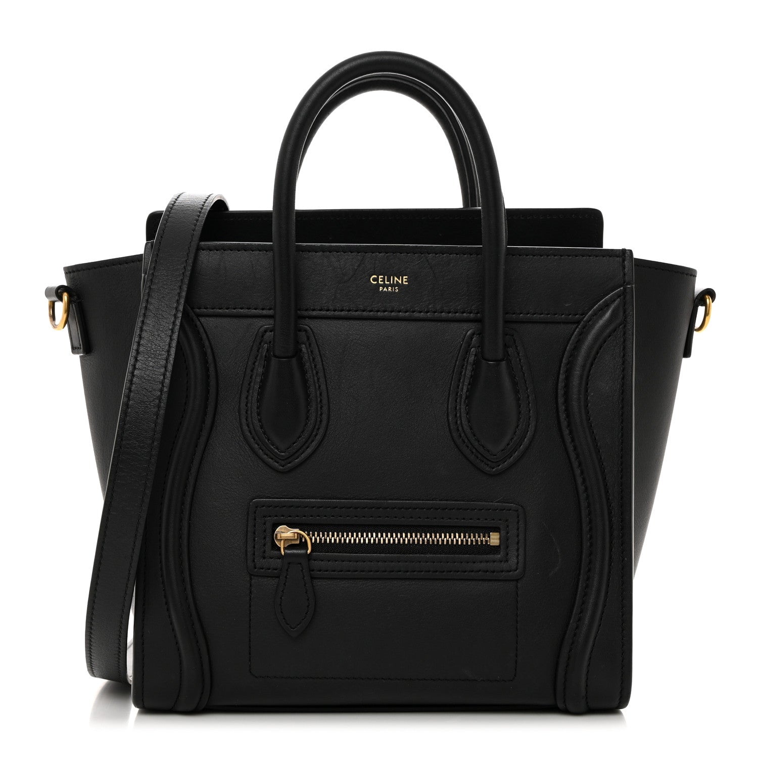 Celine Smooth Calfskin Nano Luggage Black 1 of 10