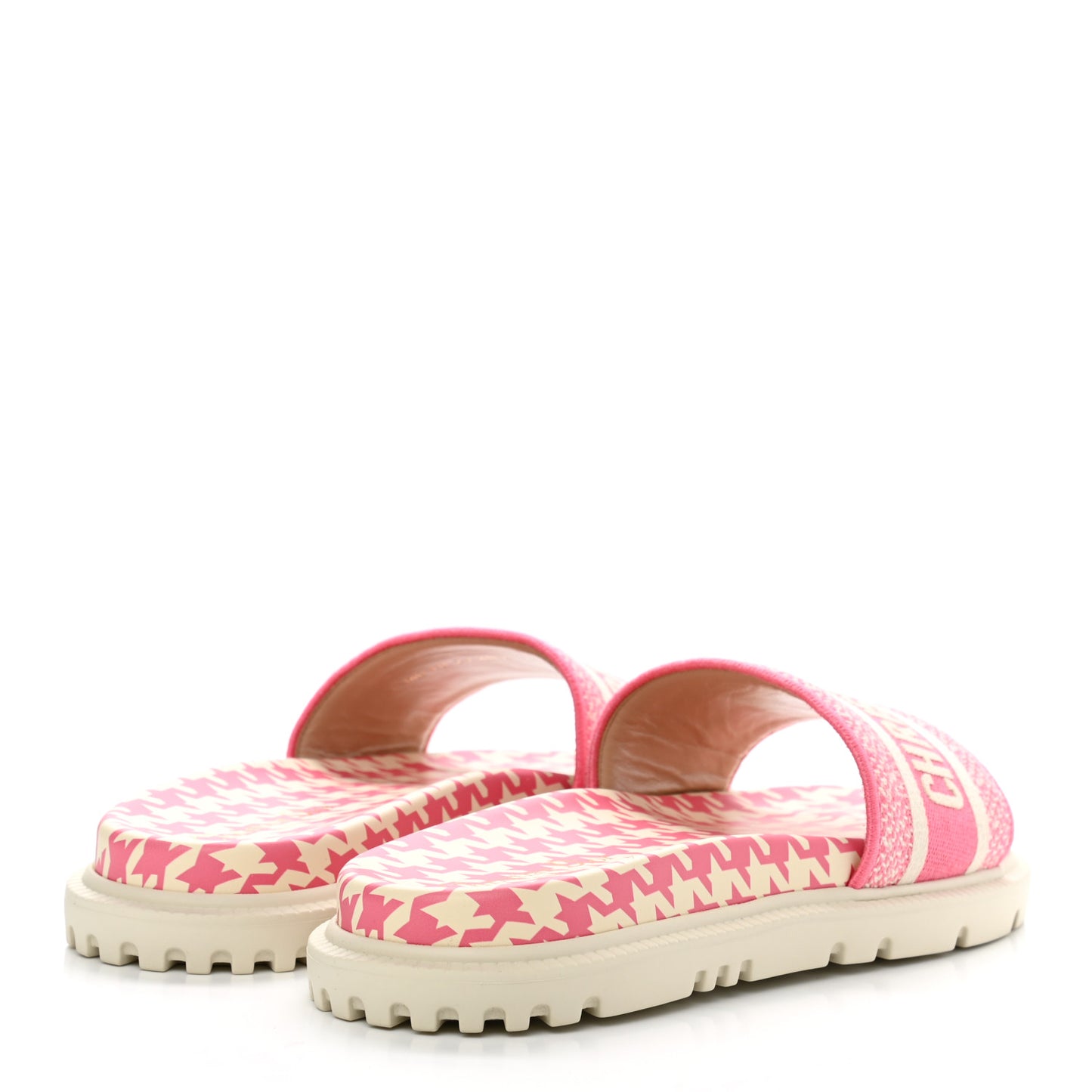 Micro PDP Cotton Houndstooth Embroidered Dway 10mm Slide Sandals 40.5 Peony