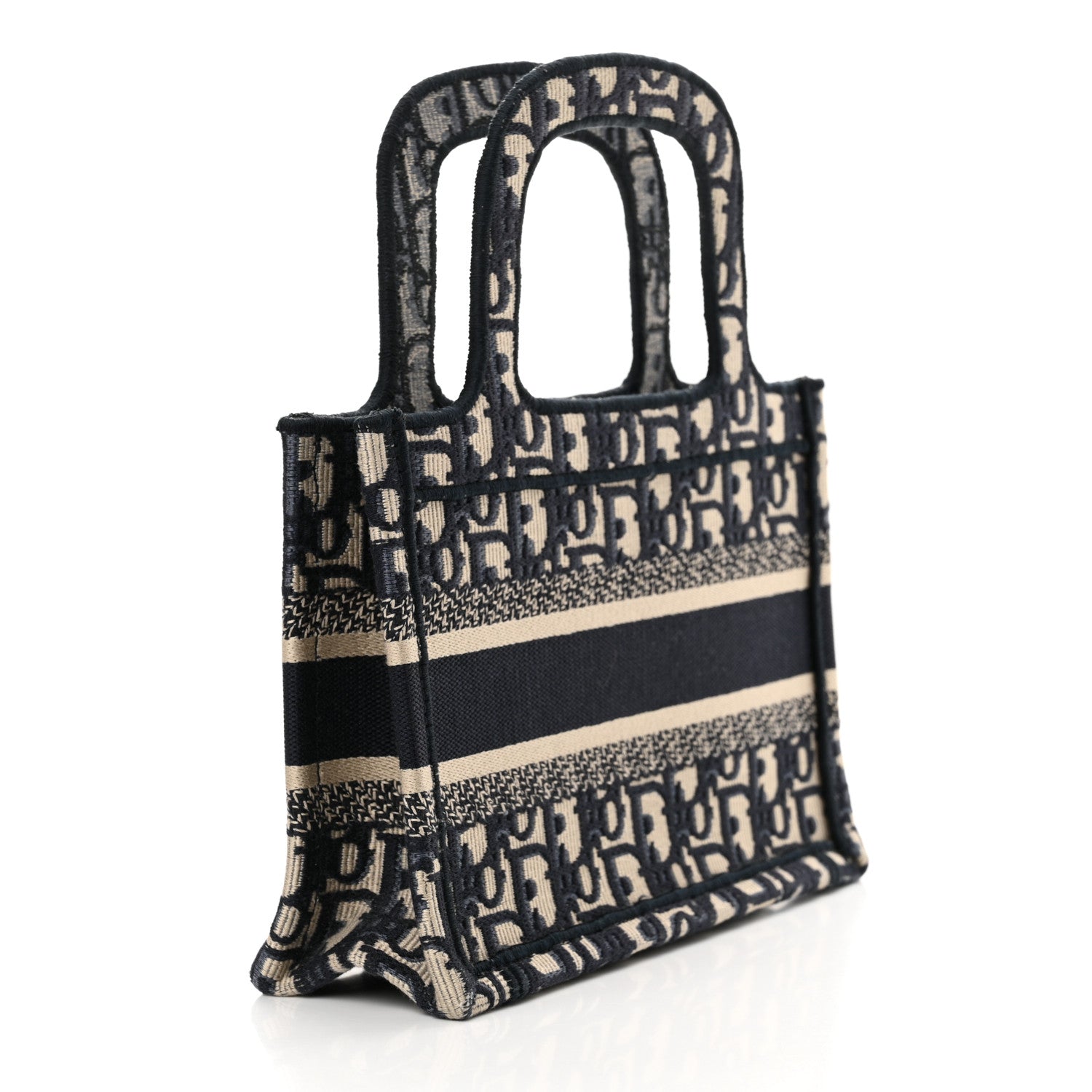 Christian Dior Oblique Mini Book Tote Blue Multicolor 3 of 12