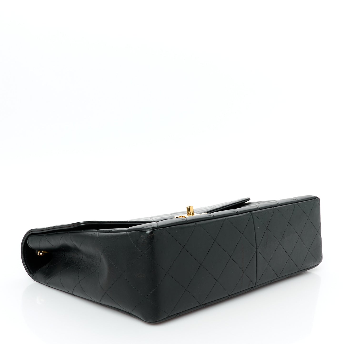 Lambskin Quilted Jumbo Single Flap Black