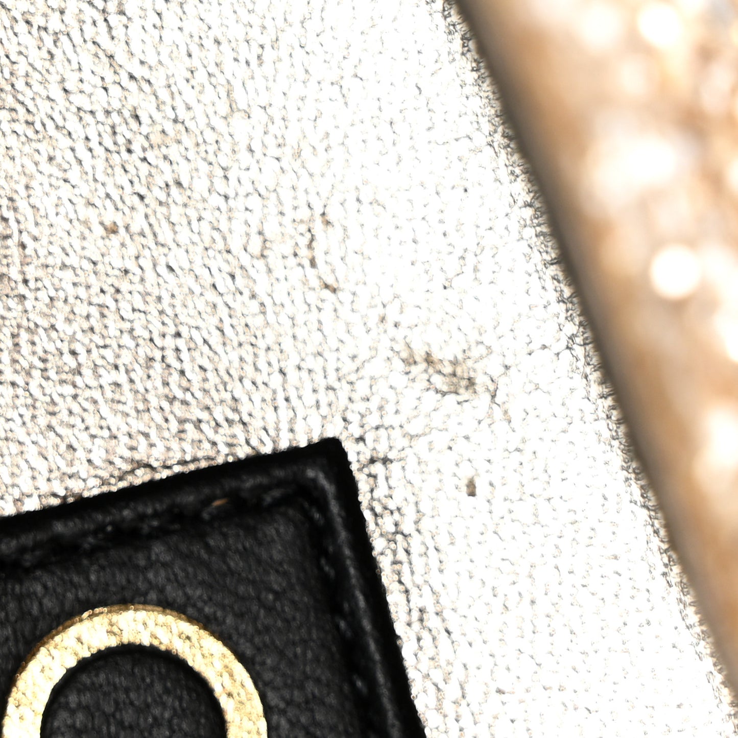 Glitter Lambskin Cap Toe CC Mary Jane Pumps 36 Light Gold Black