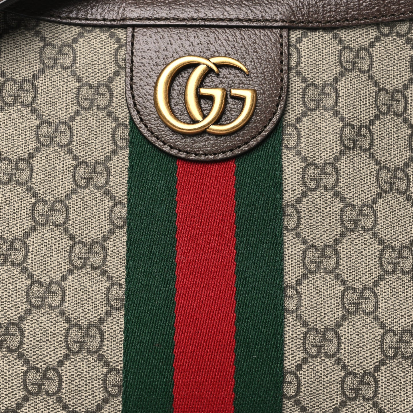 GG Supreme Monogram Web Small Ophidia Half Moon Hobo Brown