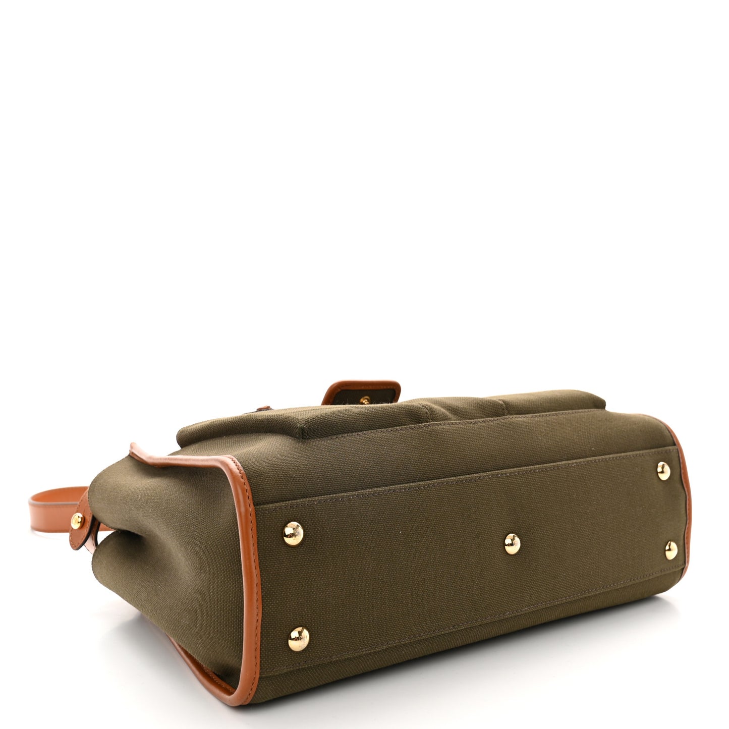 Canvas Calfskin Medium 3 Pocket Peekaboo Iconic Satchel Amazzonia Cuoio
