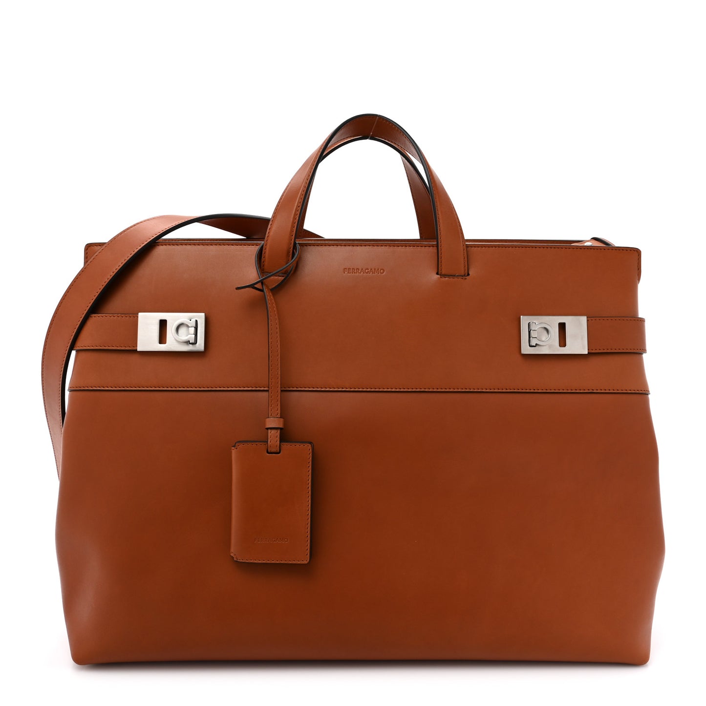 Calfskin Gancini Mens Tote Bag Vicuna