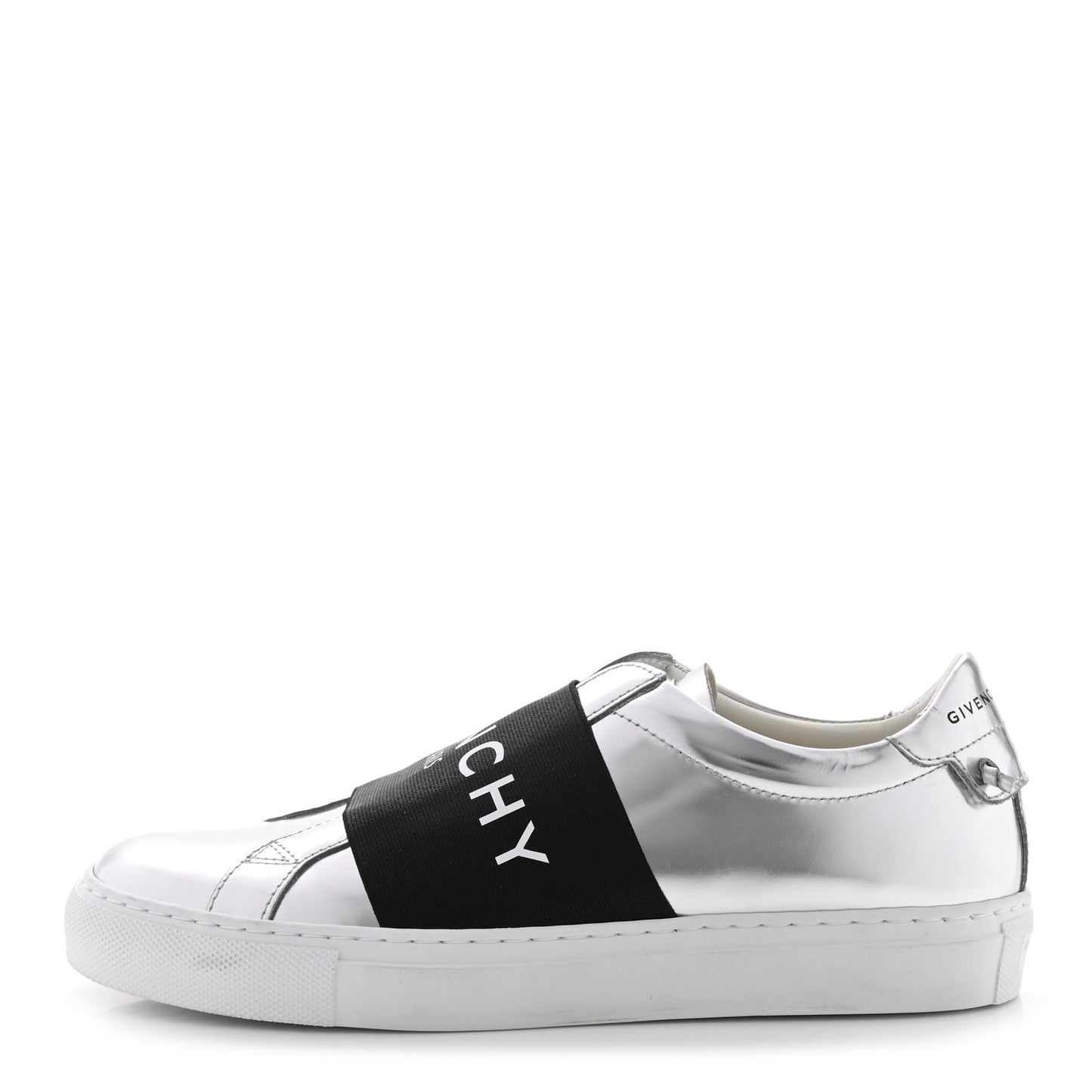 Calfskin Band Logo Womens Urban Street Sneakers 36.5 Silvery