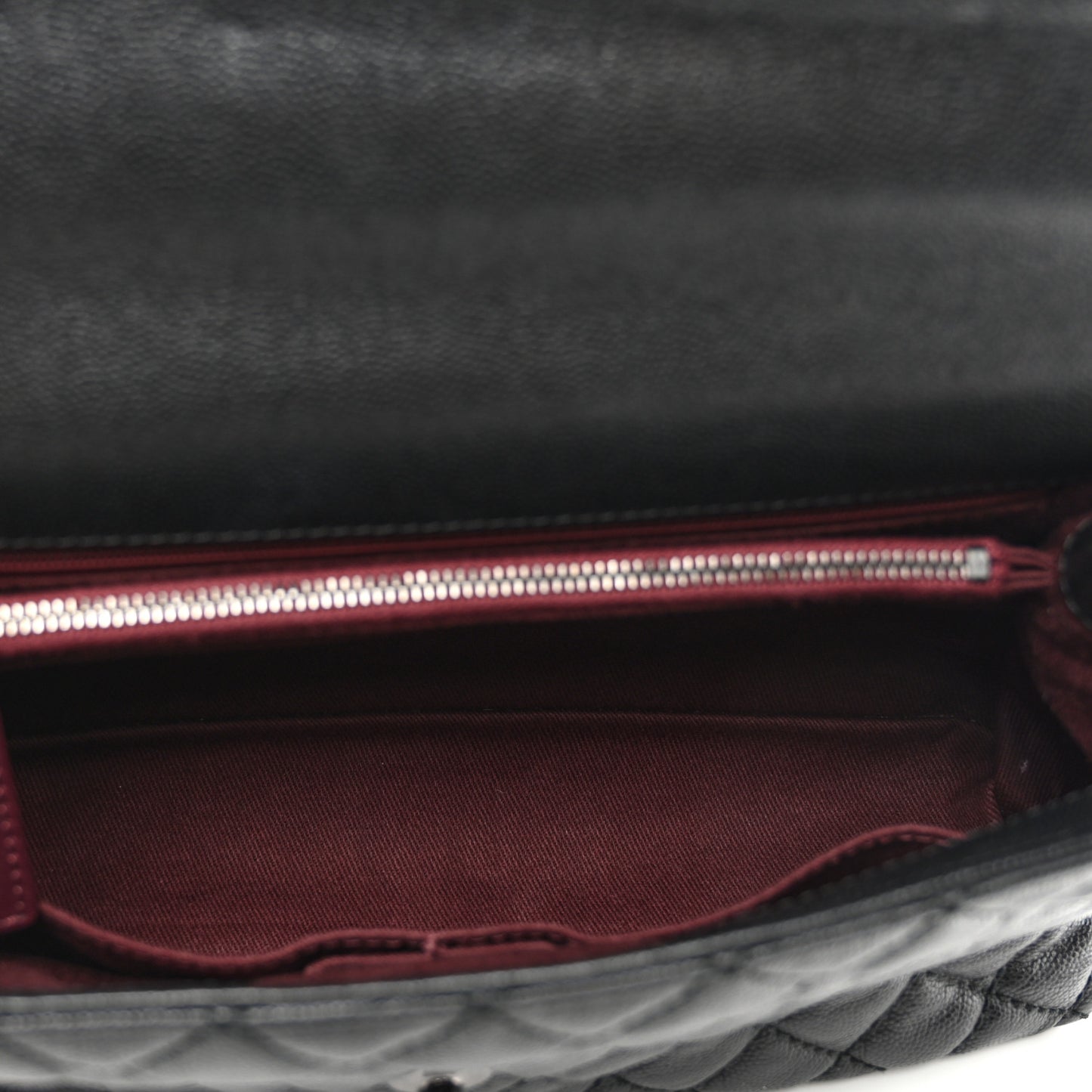 Caviar Quilted Small Coco Handle Flap Black