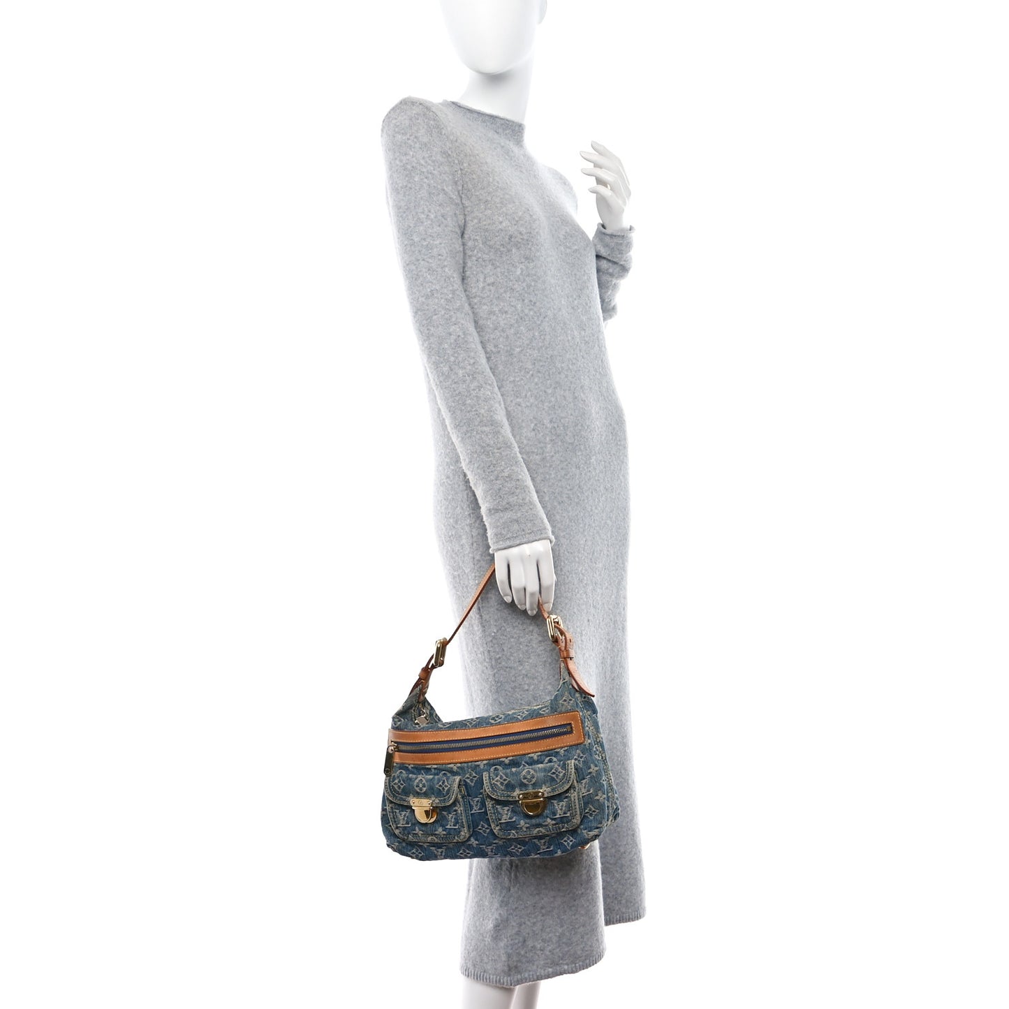 LOUIS VUITTON Monogram Denim Baggy PM Blue