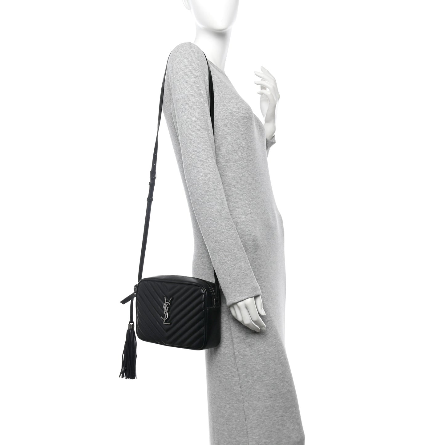 Calfskin Matelasse Monogram Lou Camera Bag Black