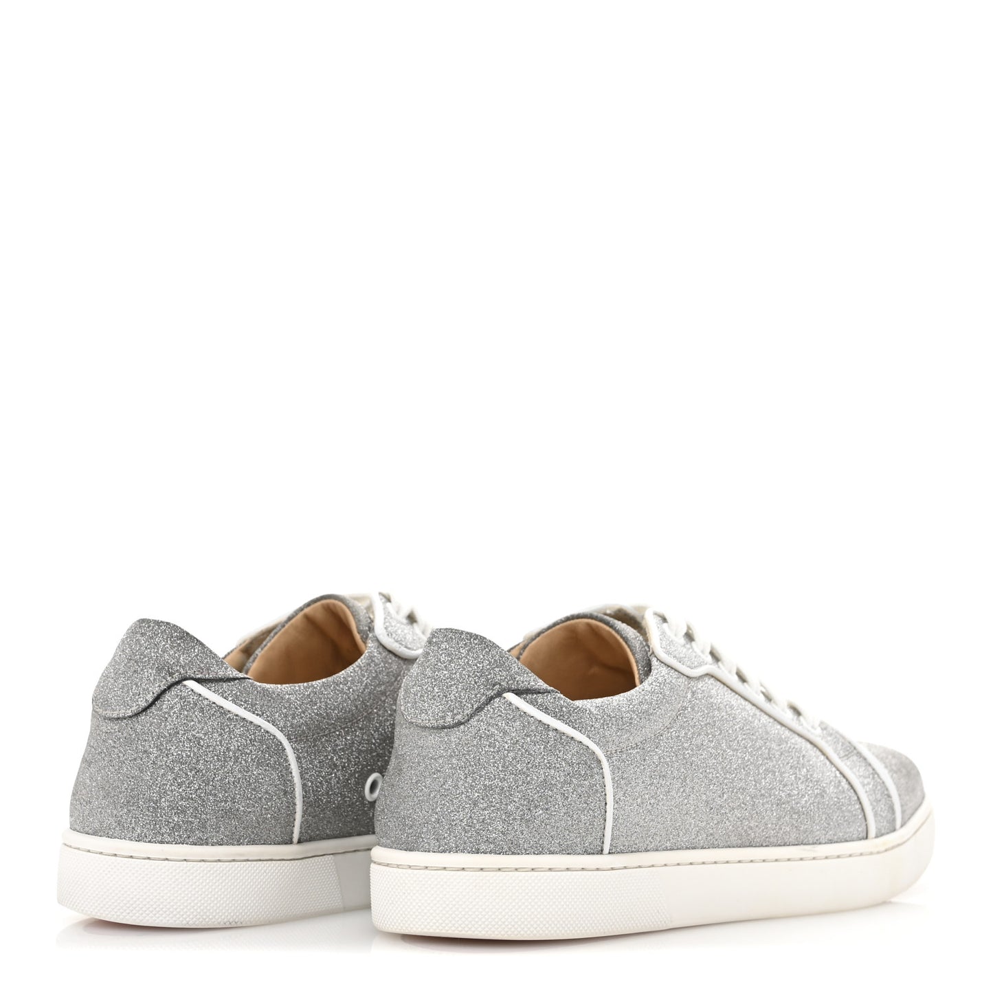 Glitter Calfskin Vieira Flat Sneakers 40.5 Silver