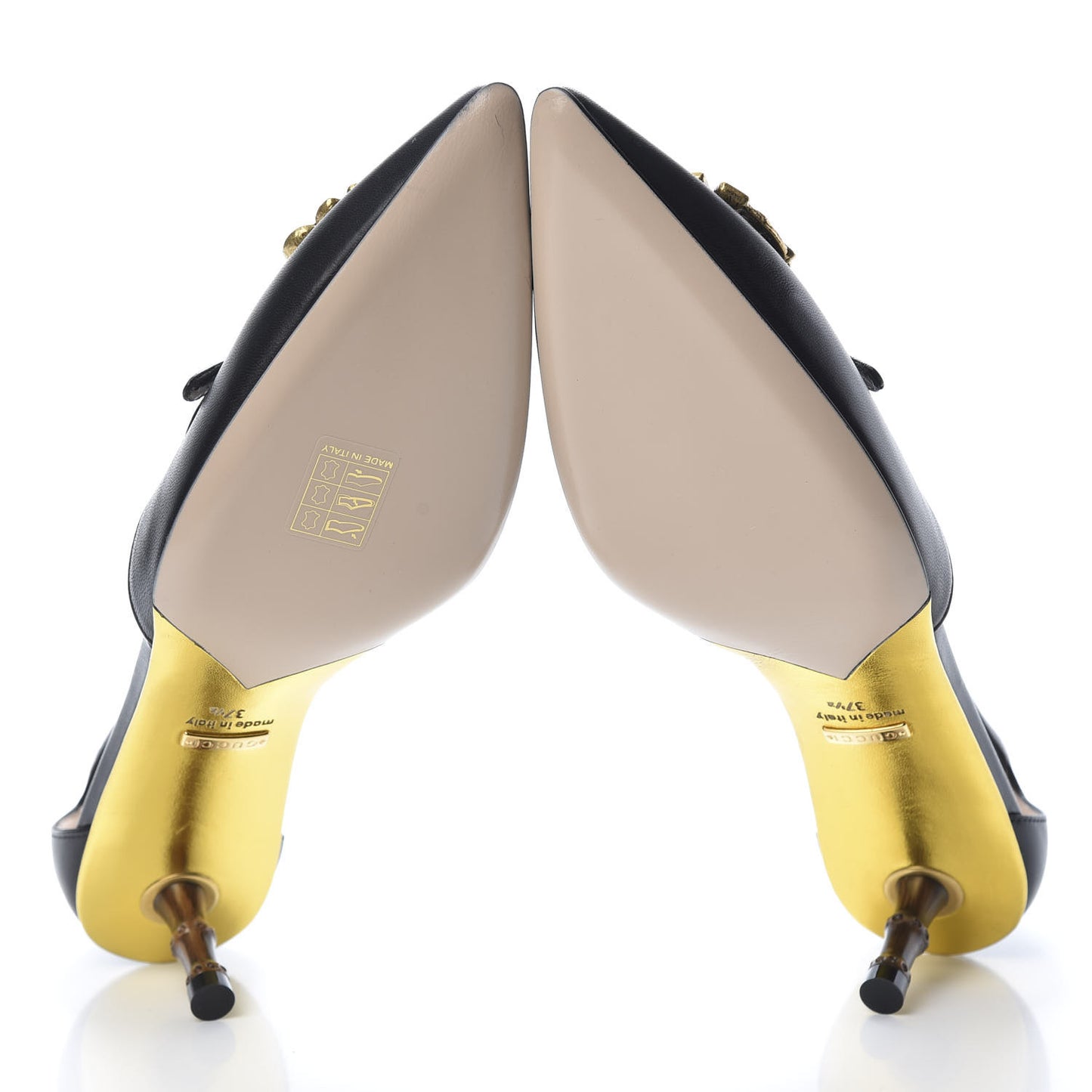 Calfskin Crystal GG Unia Pumps 37.5 Black