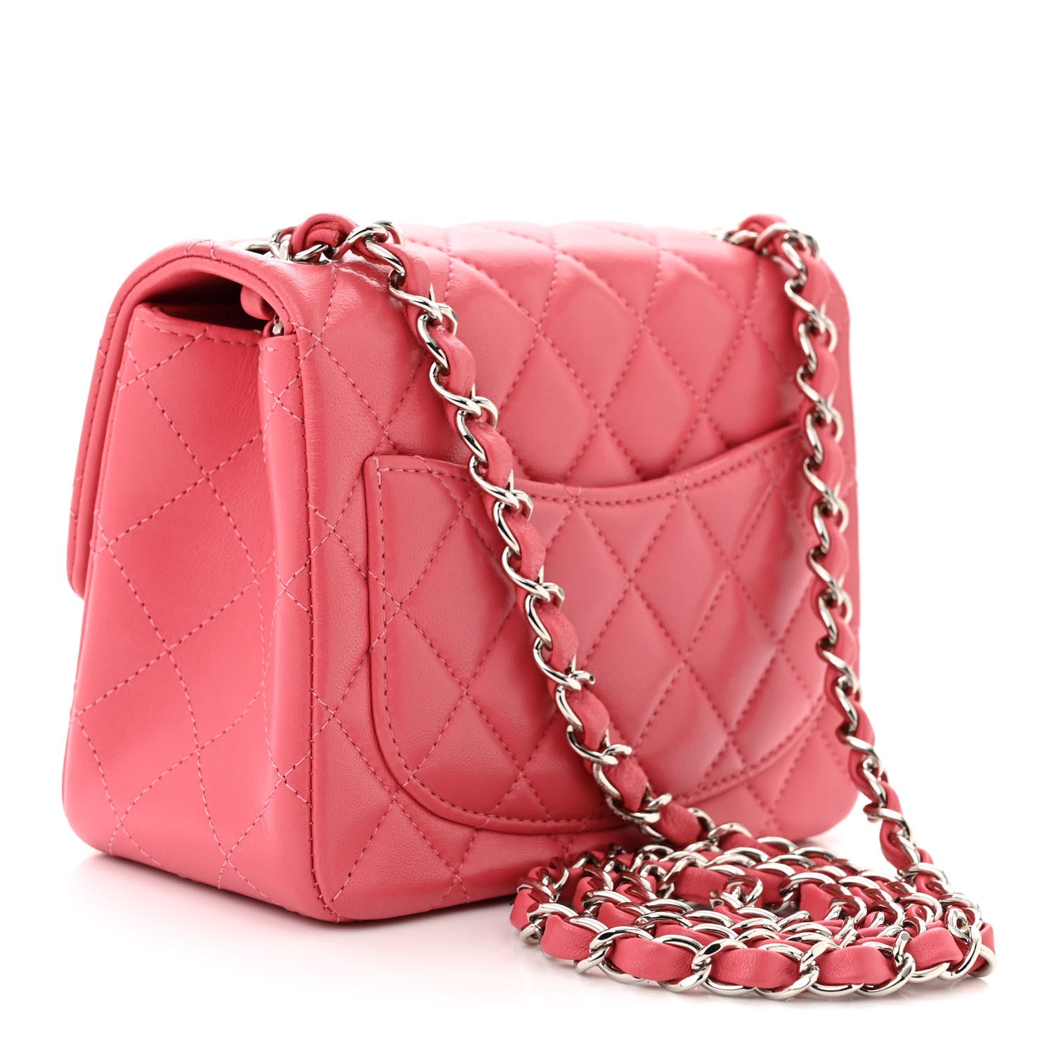 Chanel Lambskin Quilted Mini Square Flap Pink 3 of 11