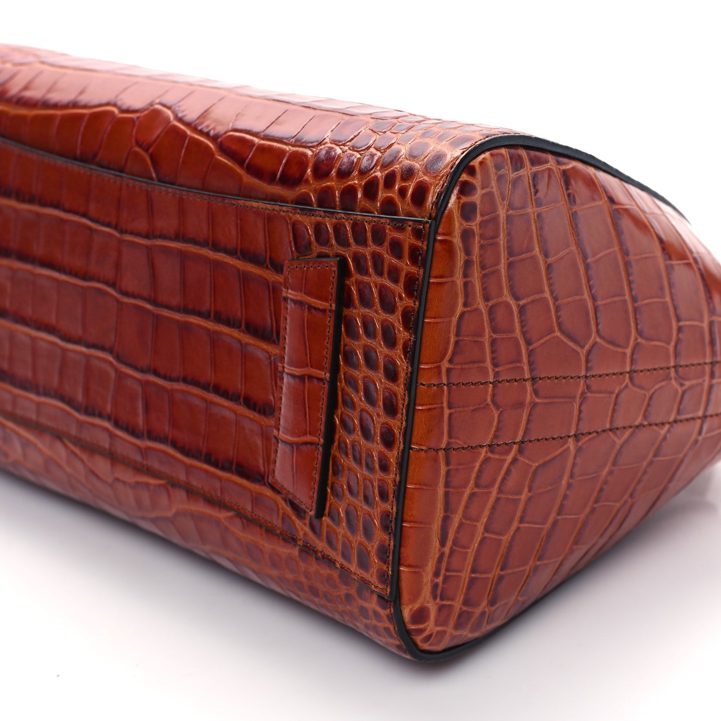 Calfskin Crocodile Embossed Small Antigona Cognac