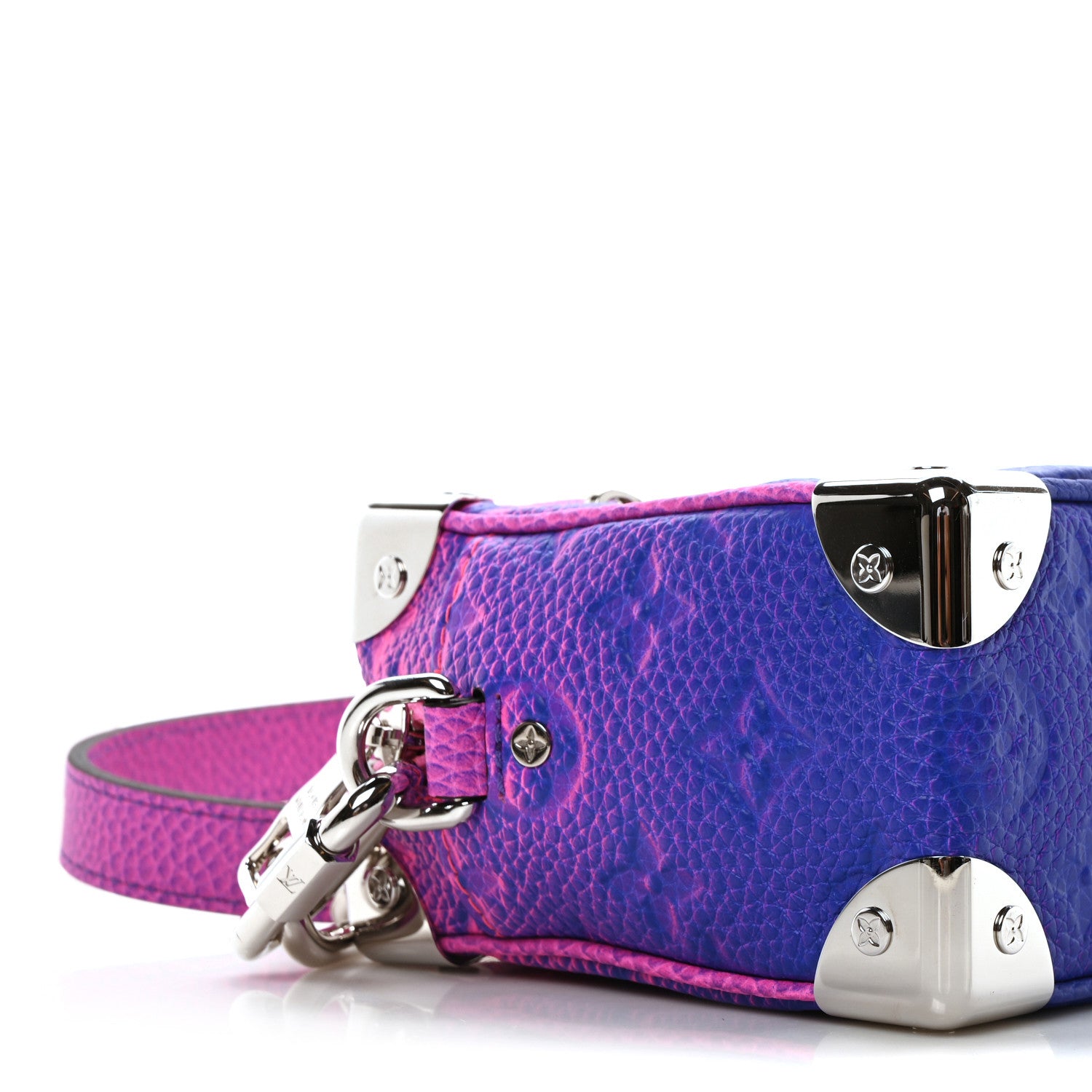 Louis Vuitton Taurillon Illusion Mini Soft Trunk Bleu Rose 8 of 9