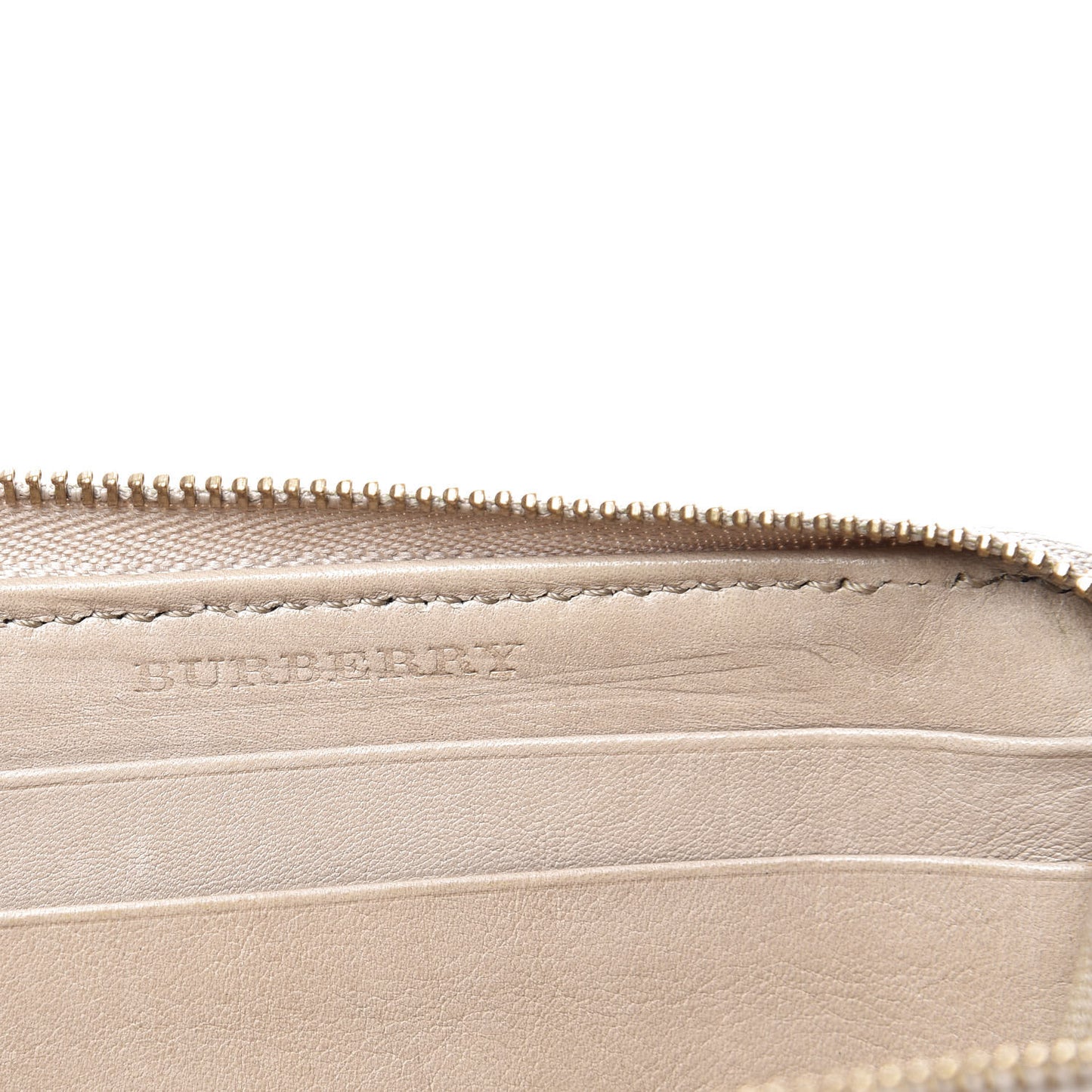Canvas House Check Small Zip Wallet Beige