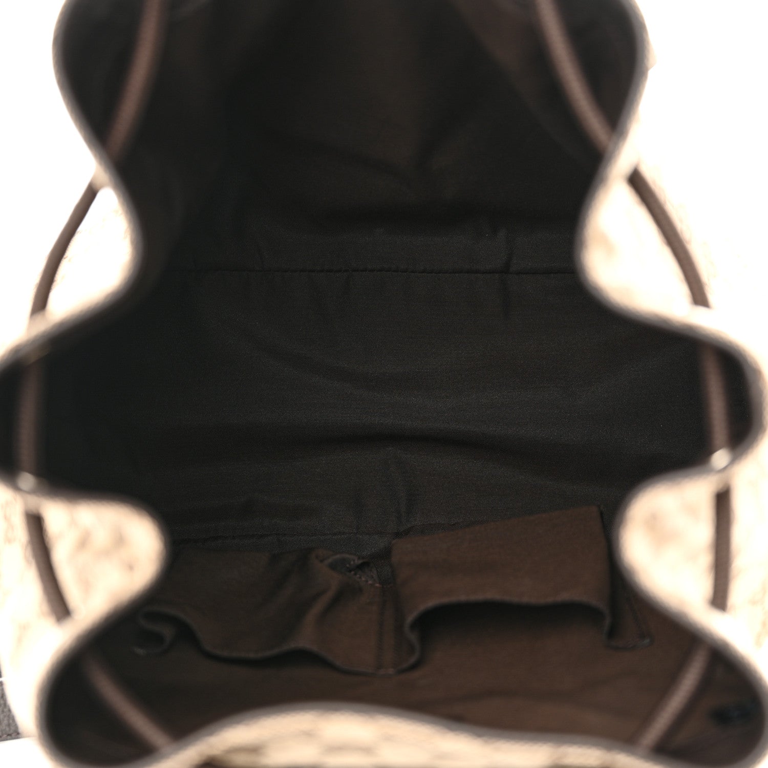 Gucci Monogram Dollar Calfskin O Drawstring Backpack Beige Ebony Testa di Moro Dark Chocolate 4 of 11