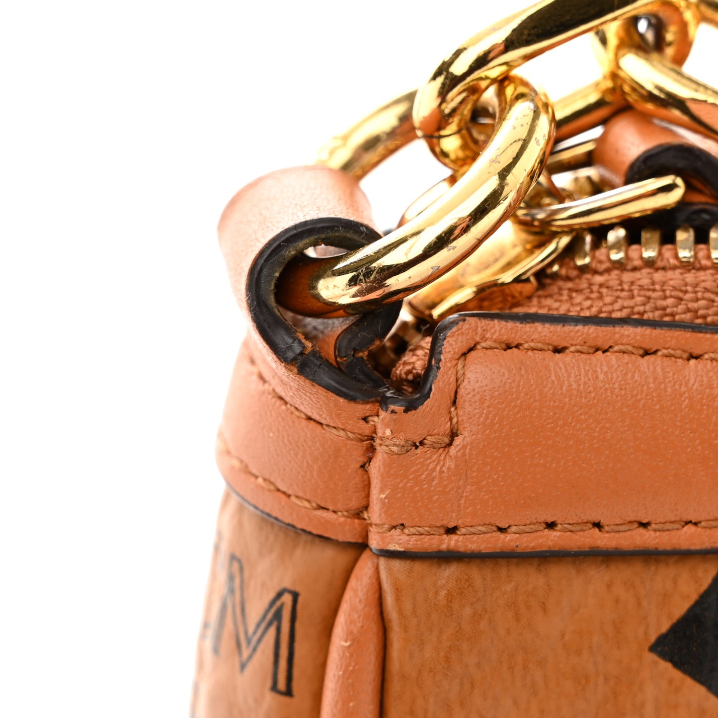 Visetos Nappa Mini Delmy Chain Shoulder Bag Cognac