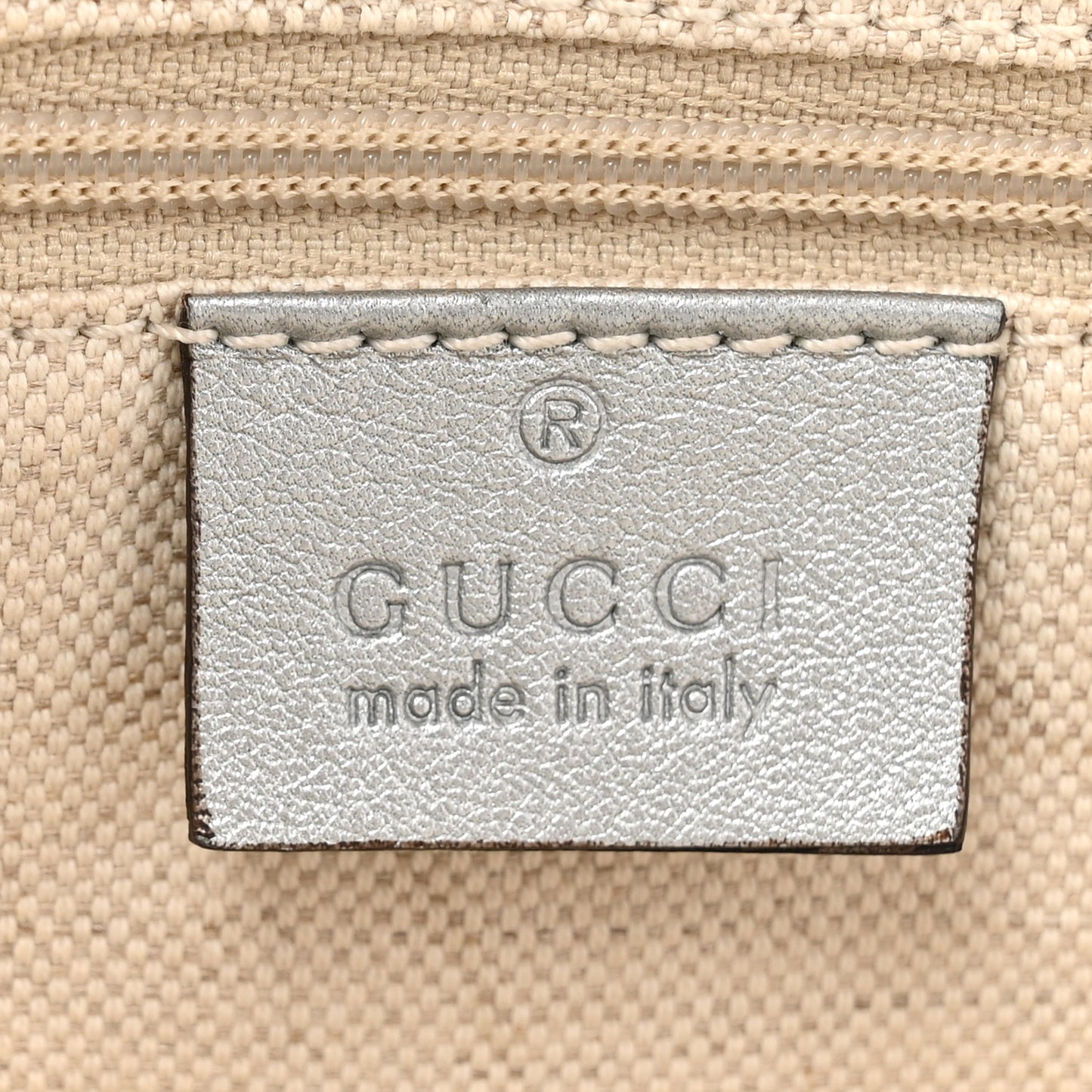 Metallic Guccissima Medium Sukey Tote Silver