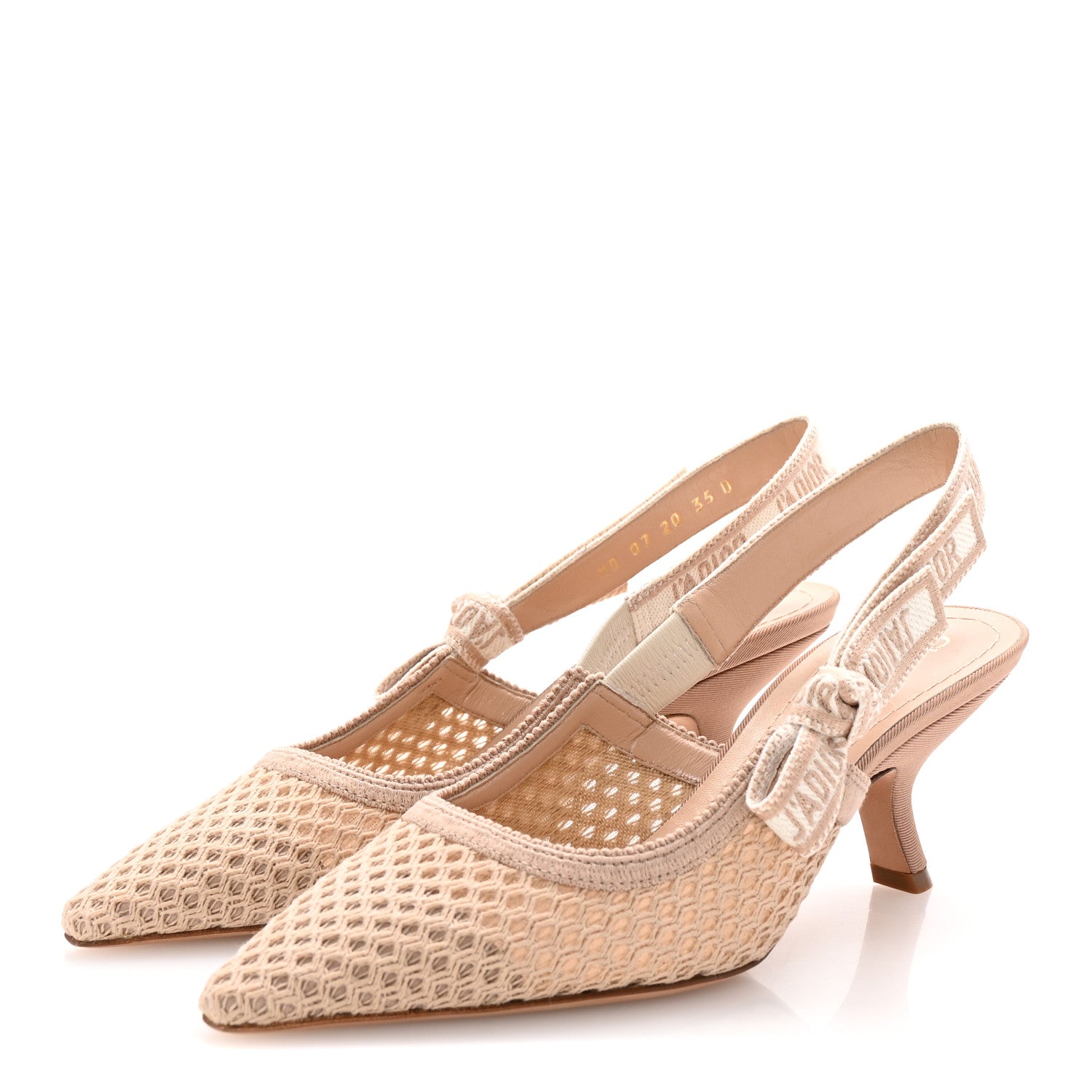 Christian Dior Micro Resille Ribbon J'Adior Slingback 65mm Pumps 35 Nude 4 of 10