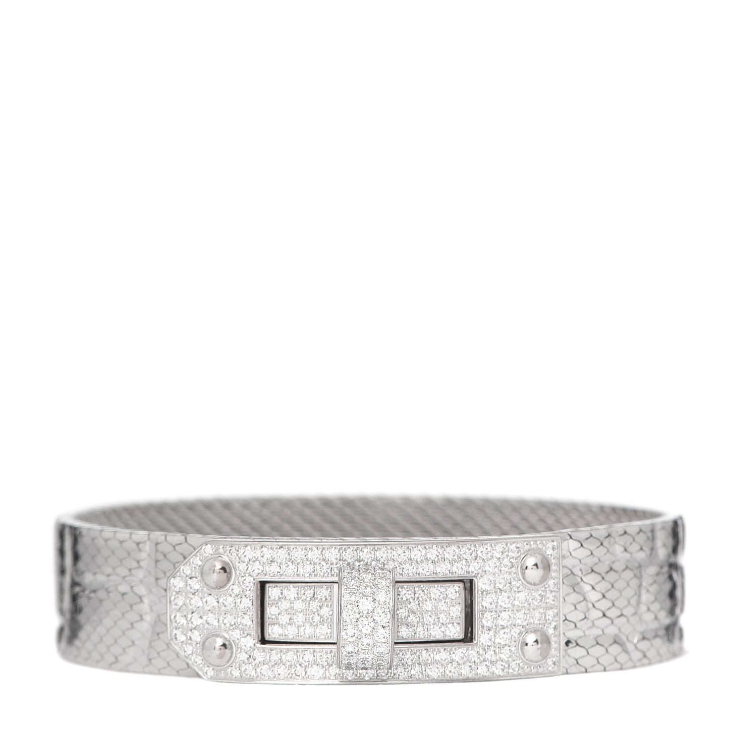 18K White Gold Diamond MM Kelly Milanese Bracelet SH