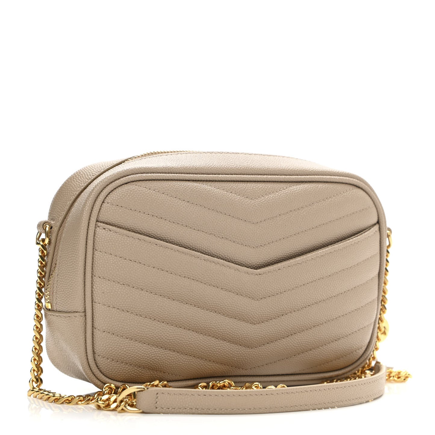 Grain De Poudre Matelasse Monogram Mini Lou Camera Bag Dark Beige