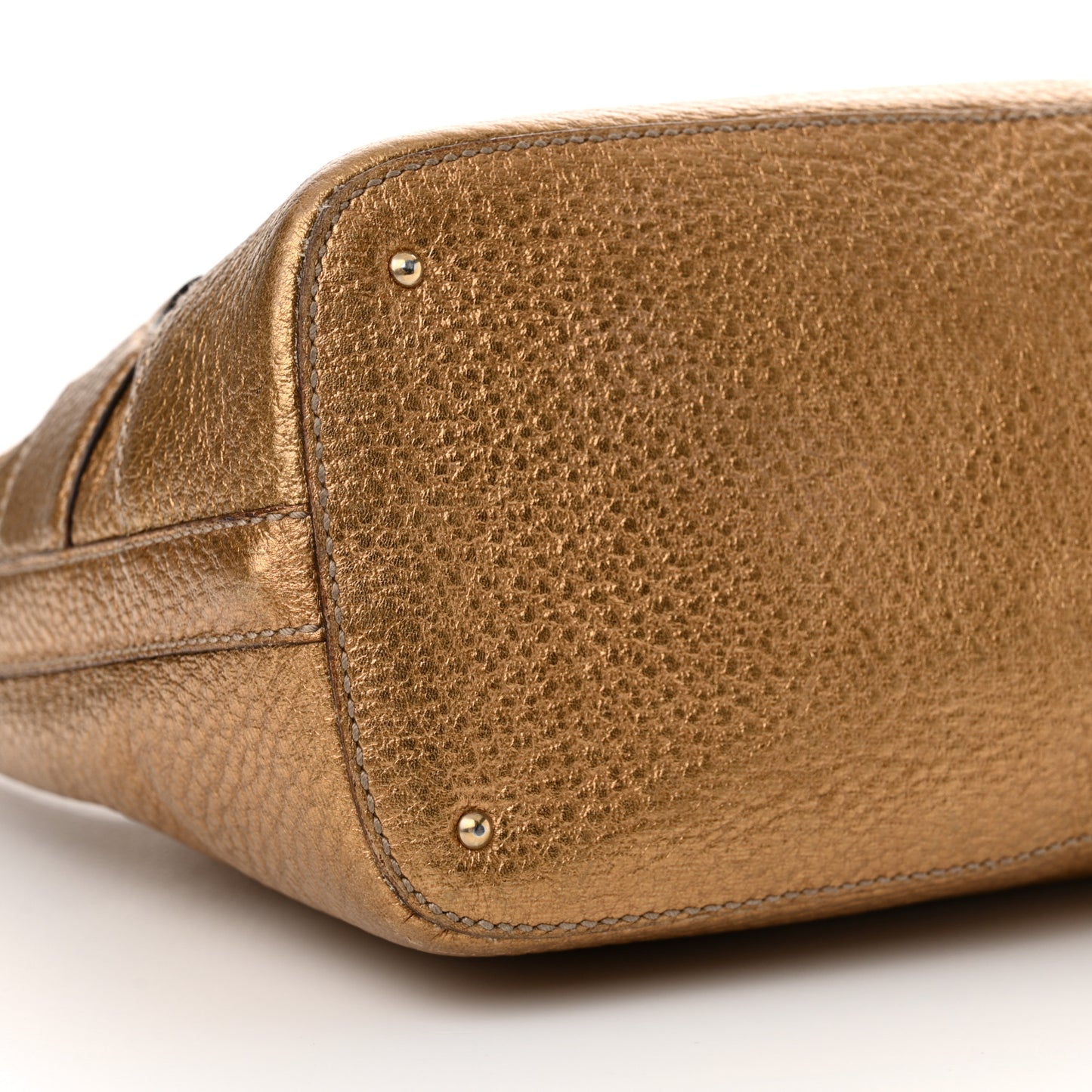 Metallic Calfskin Medium Hasler Tote Bronze