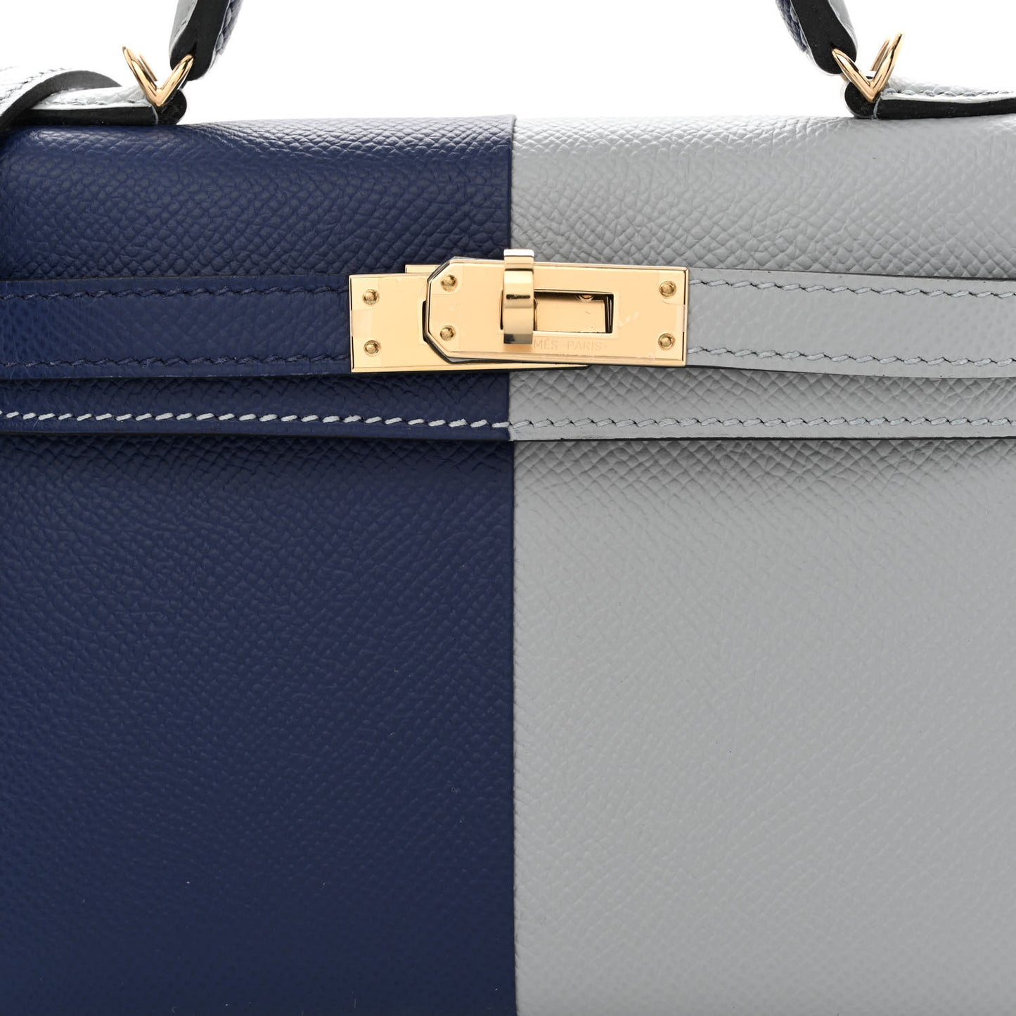 Epsom Casaque Horseshoe Mini Kelly Sellier 20 Bleu Encre Bleu Glacier