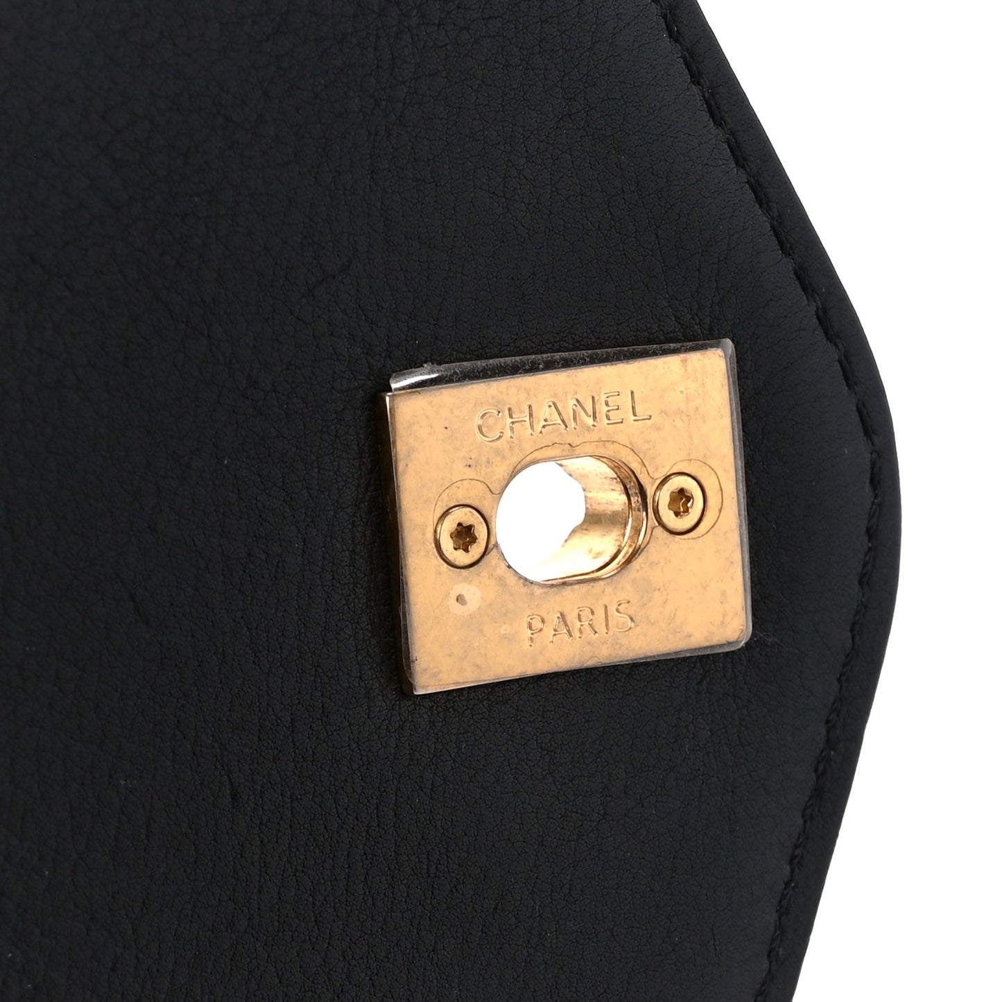 Calfskin Quilted Small Gold Top Handle Flap Black