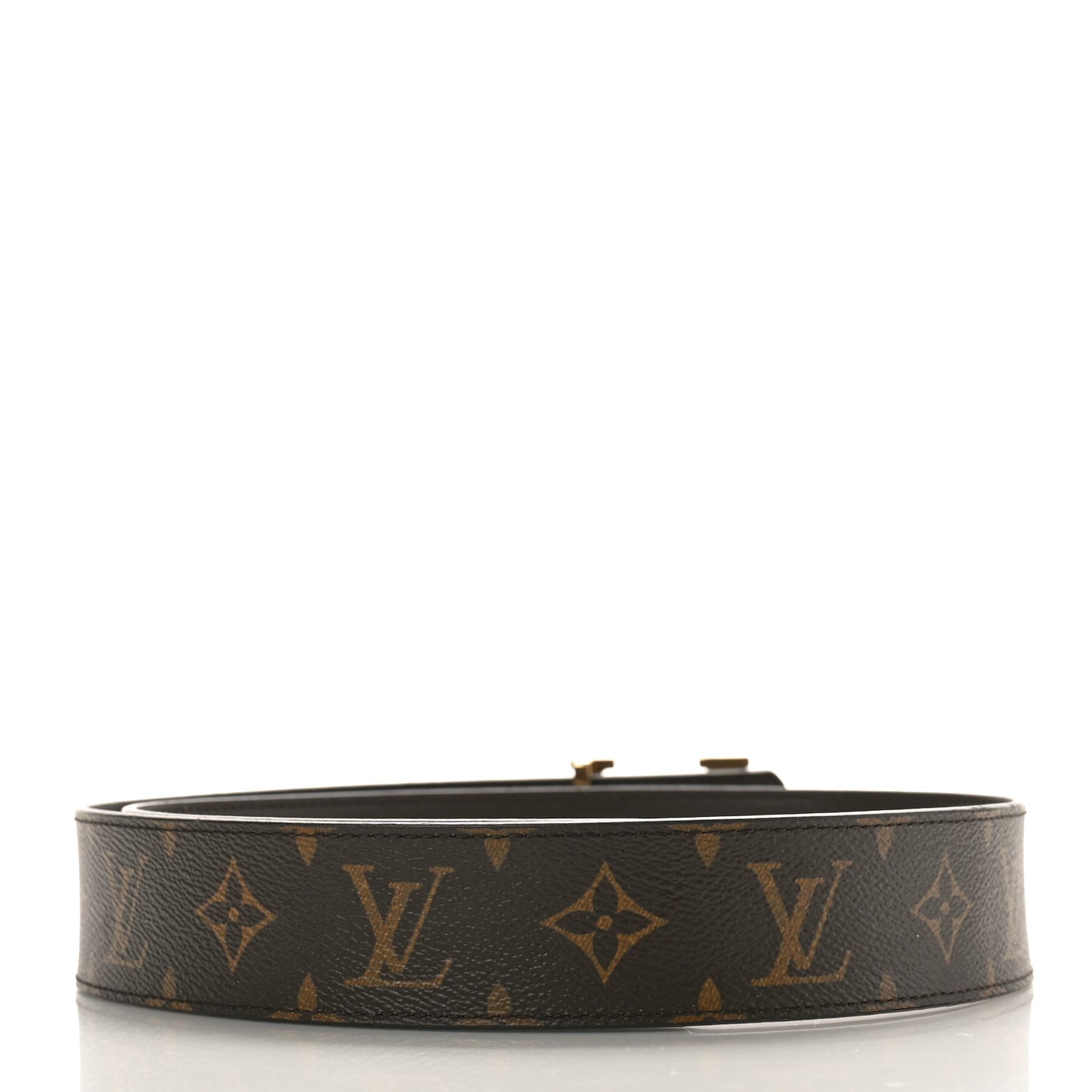 Calfskin Monogram 30mm LV Initiales Reversible Belt 85 34 Brown