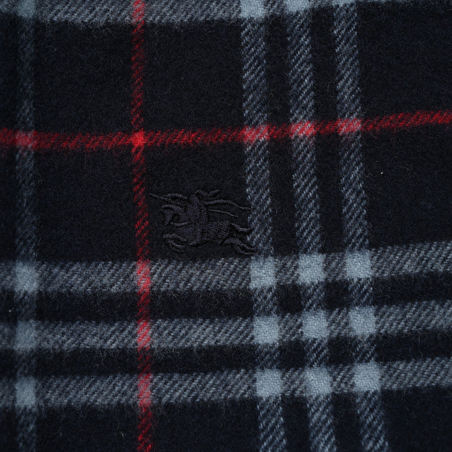 Wool Nova Check Fringe Scarf Blue